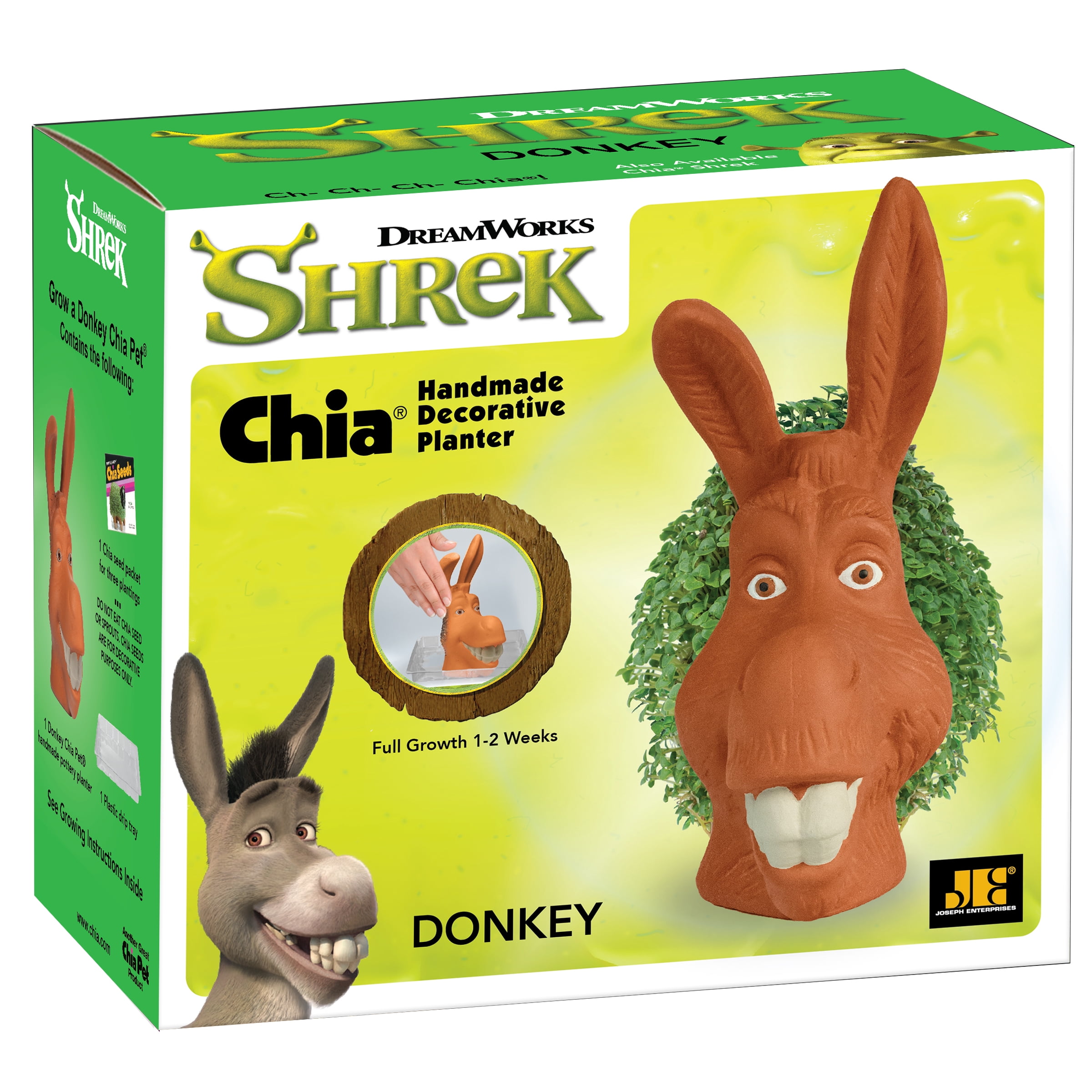 Chia Pet Shrek Donkey Decorative Planter (Handmade, 1 Pack) o1o9d