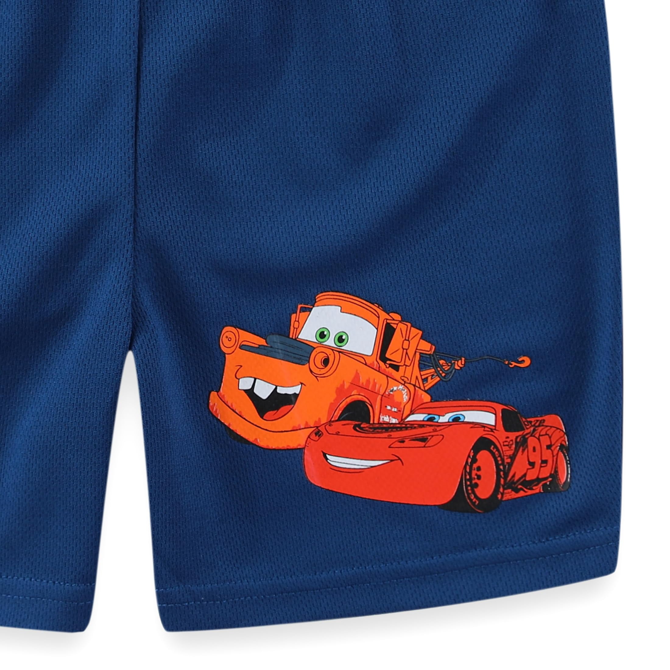 Disney Cars Lightning McQueen Graphic T-Shirt and Mesh Shorts Set (Boys, Brown, 2T-7) rby82
