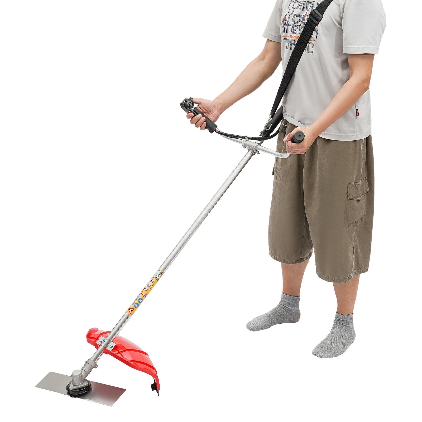 Generic 2-in-1 Gas Grass Trimmer and Edger, 35.8CC 4-Stroke Engine Powered Lawn Mower (Black, 5.24 ft) 6cltq