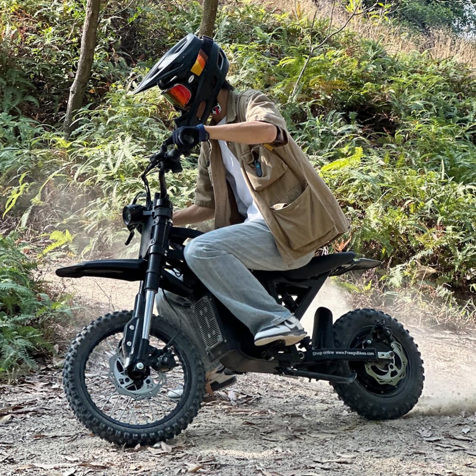 Freego X0 Electric Mountain Bike, High-Performance Off-Road E-Bike with 3600W Motor (Black, 60V 23Ah Battery) ua03g