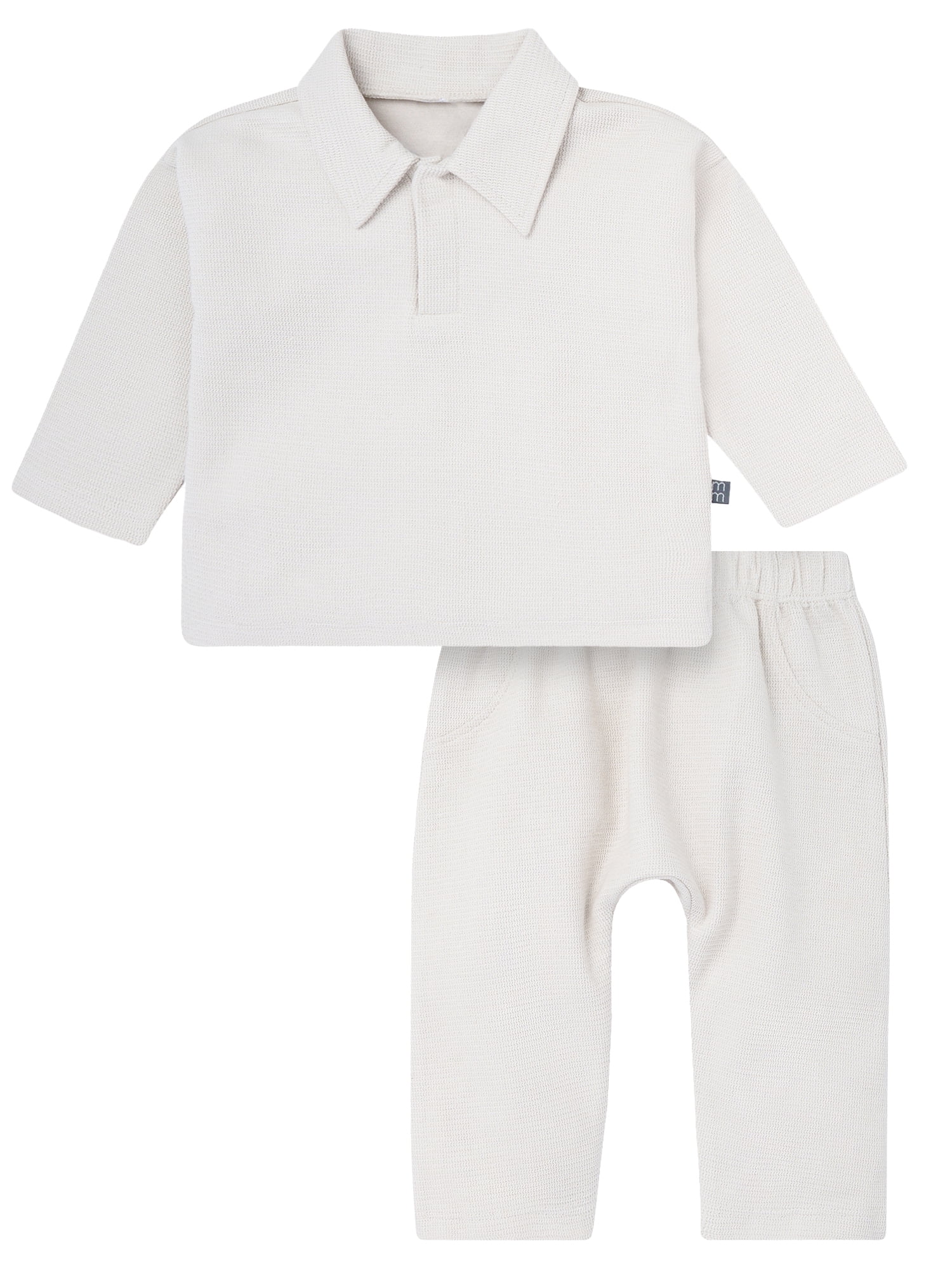 Modern Moments by Gerber Baby Boy Johnny Collar Top and Bottom Set (Long Sleeve, 0-24 Months) 1ba0h