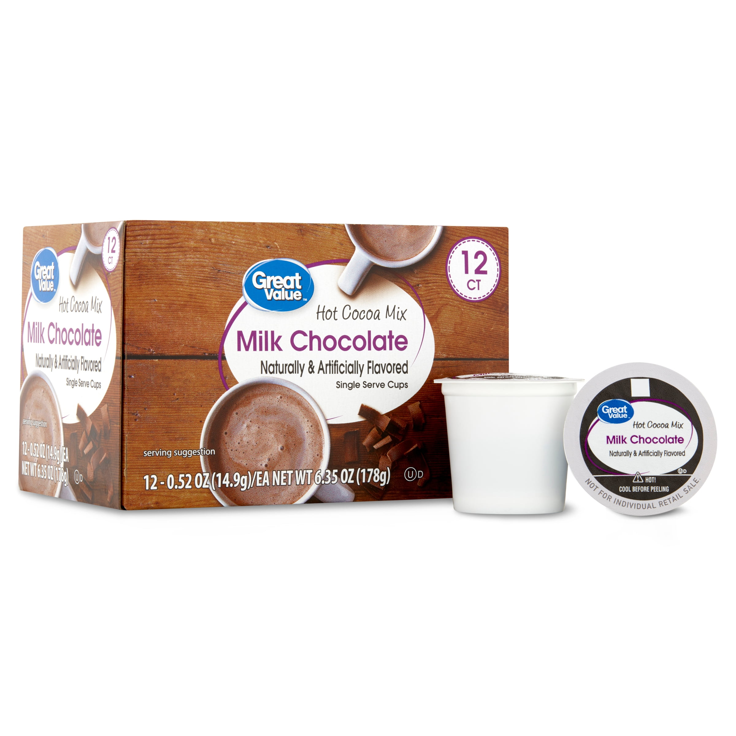 Great Value Milk Chocolate Hot Cocoa Mix (Rich Creamy Flavor, 12 Count Single Serve Cups) rrdjs