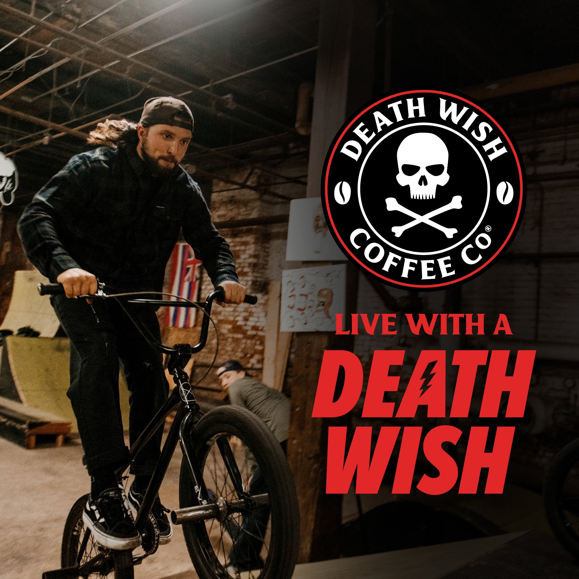 Death Wish Coffee Dark Roast Whole Bean Organic Coffee (10 oz) bqgt6