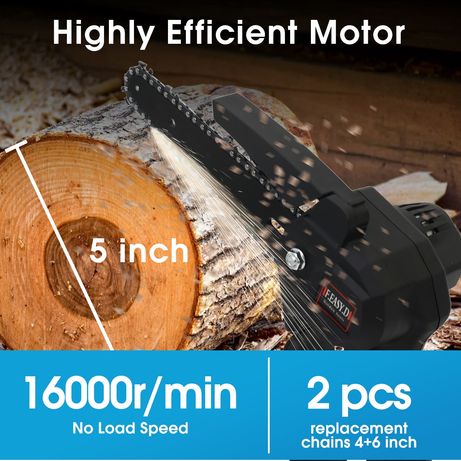 BAOKALER 2-in-1 Cordless Pole Saw and Mini Chainsaw, Telescopic Tree Trimmer for Yard Maintenance (Black, 3.5 ft to 6 ft) sn3sp