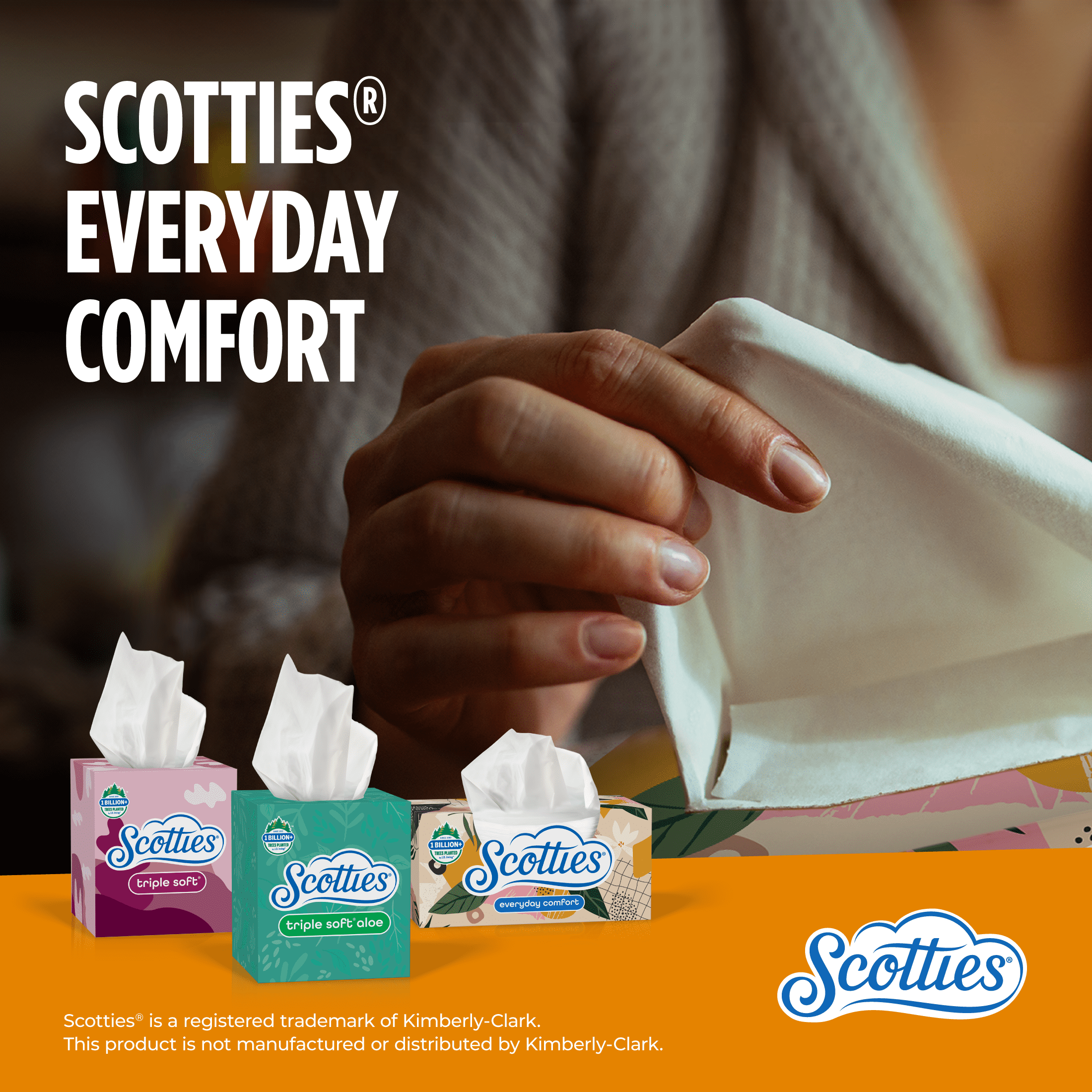 Scotties Everyday Comfort Facial Tissues, 2-Ply Softness, 4 Cube Boxes (256 Total Tissues) k8ty7 - Image 6