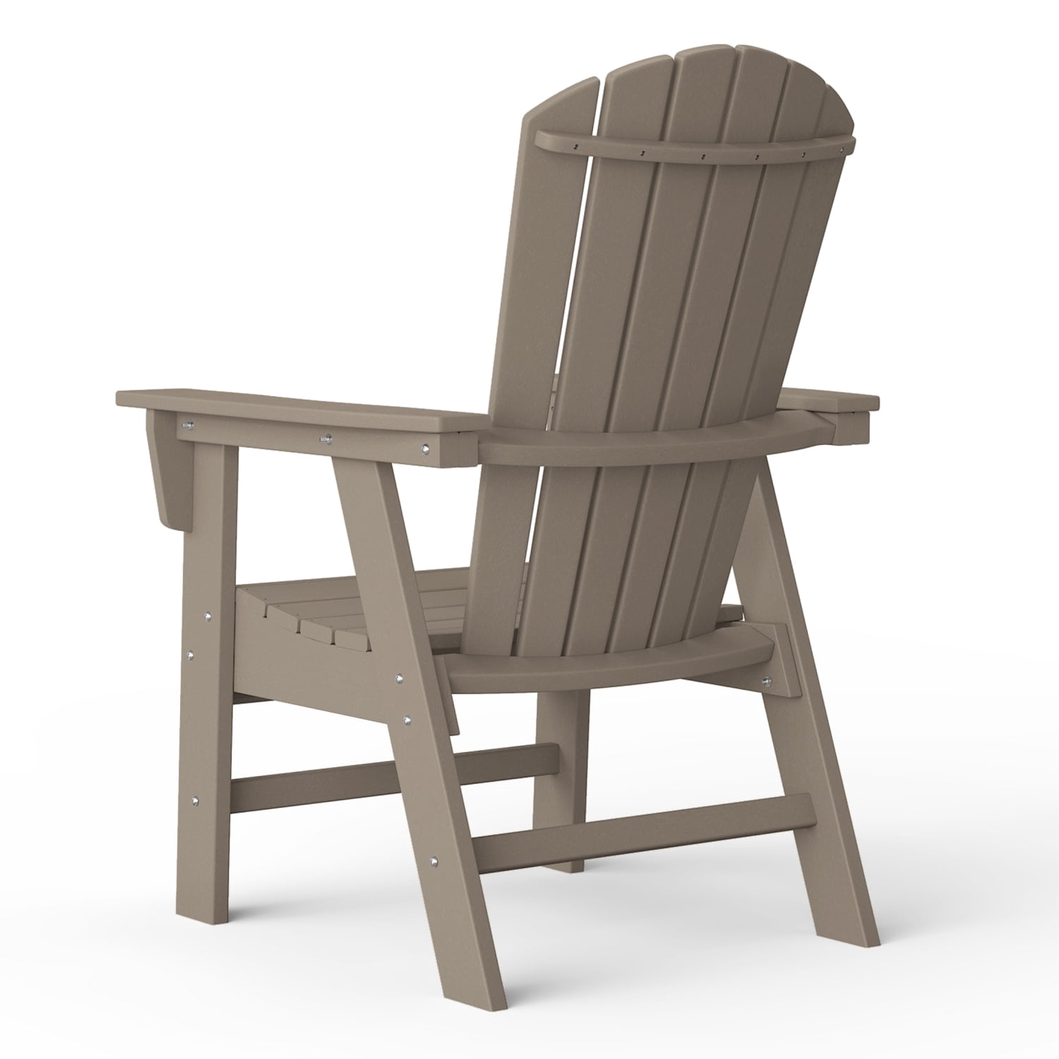 WestinTrends Dylan Outdoor Adirondack Dining Chair, All-Weather Poly Lumber Patio Seat (Weathered Wood, 330 lb Capacity) l2pzc