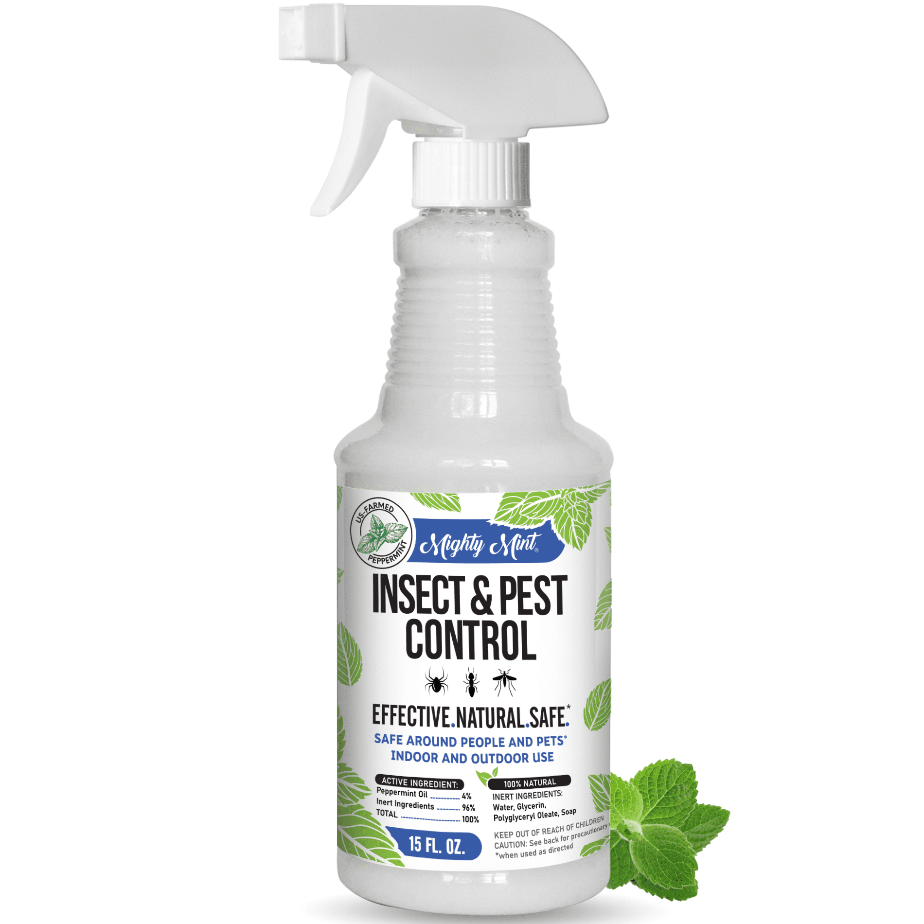 Mighty Mint Peppermint Oil Insect Repellent Spray (Plant-Based, Indoor & Outdoor Bug Control) (15 fl oz) ifg7p