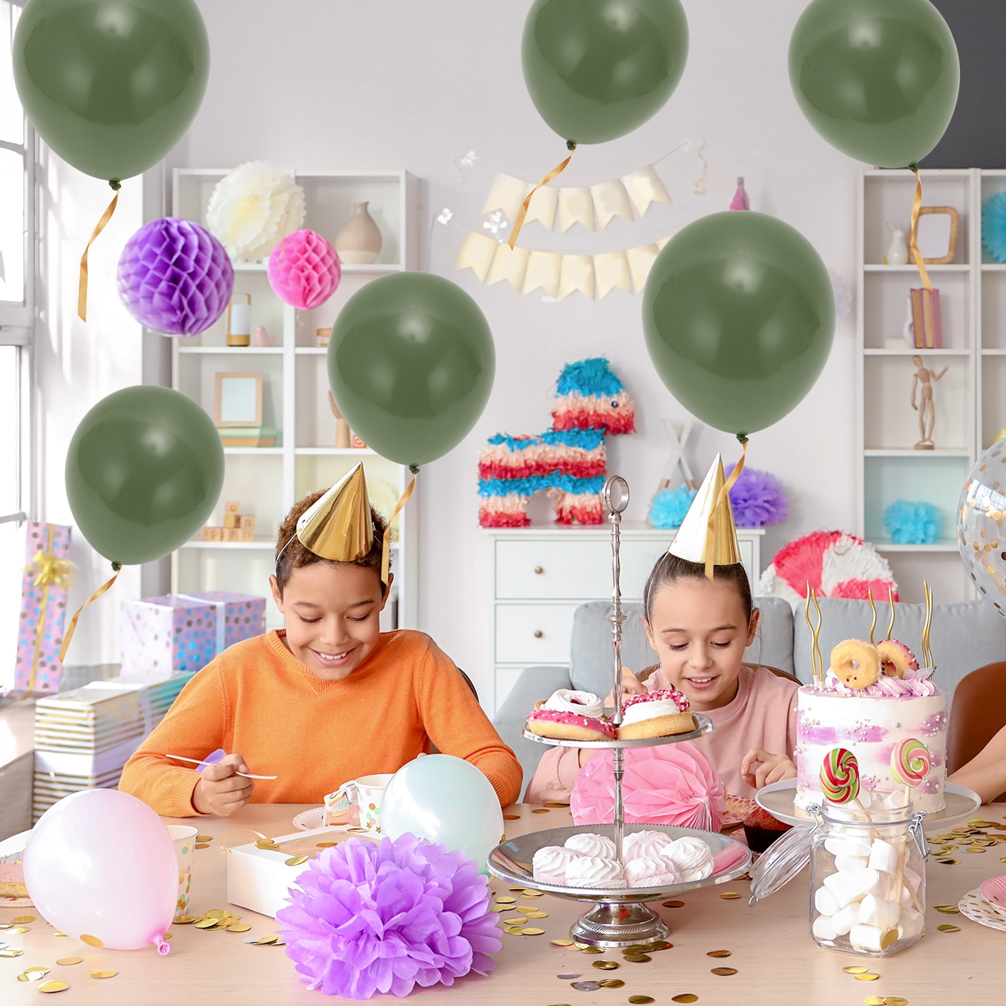 Unique Bargains Latex Party Balloons for Birthday Wedding Decorations (Green, 20 Pack, 10 in) 9rhk6