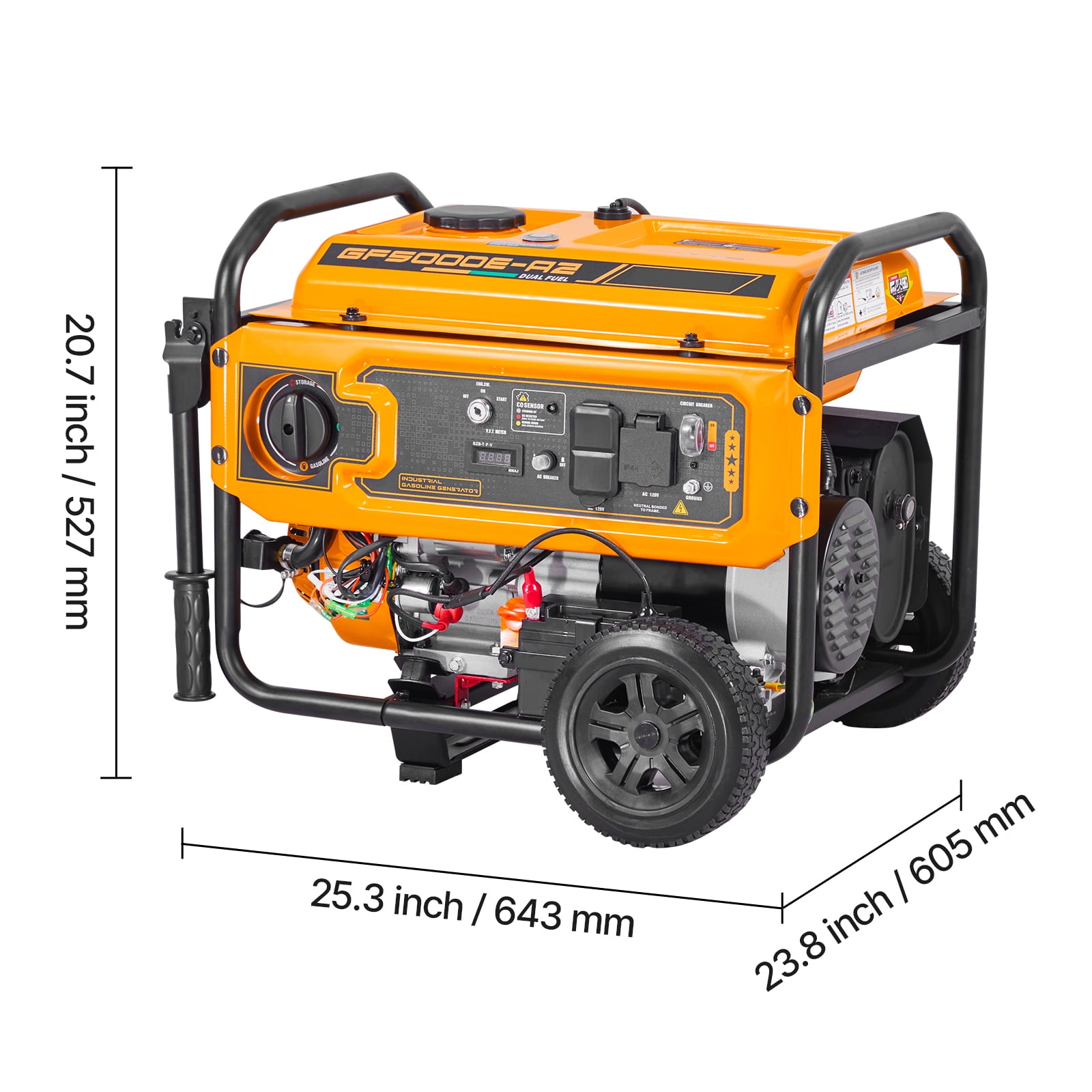 KFFKFF Dual Fuel Portable Generator, 4650W Peak Power, Electric Start Home Backup (4.1 gal) iod3r
