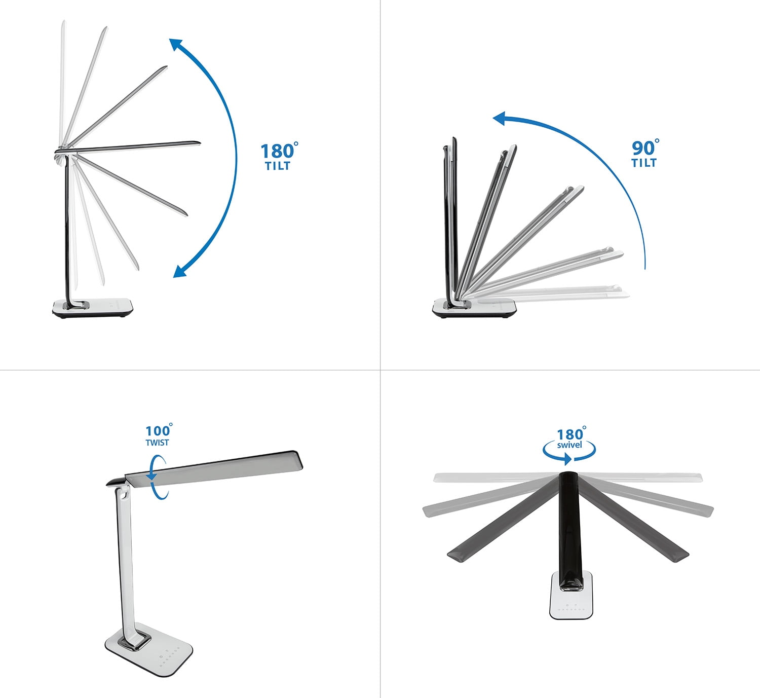 Mount-It! LED Desk Lamp with Integrated Cooling Fan and Dimmable Eye-Caring Light (White, 12 Watts) y450q
