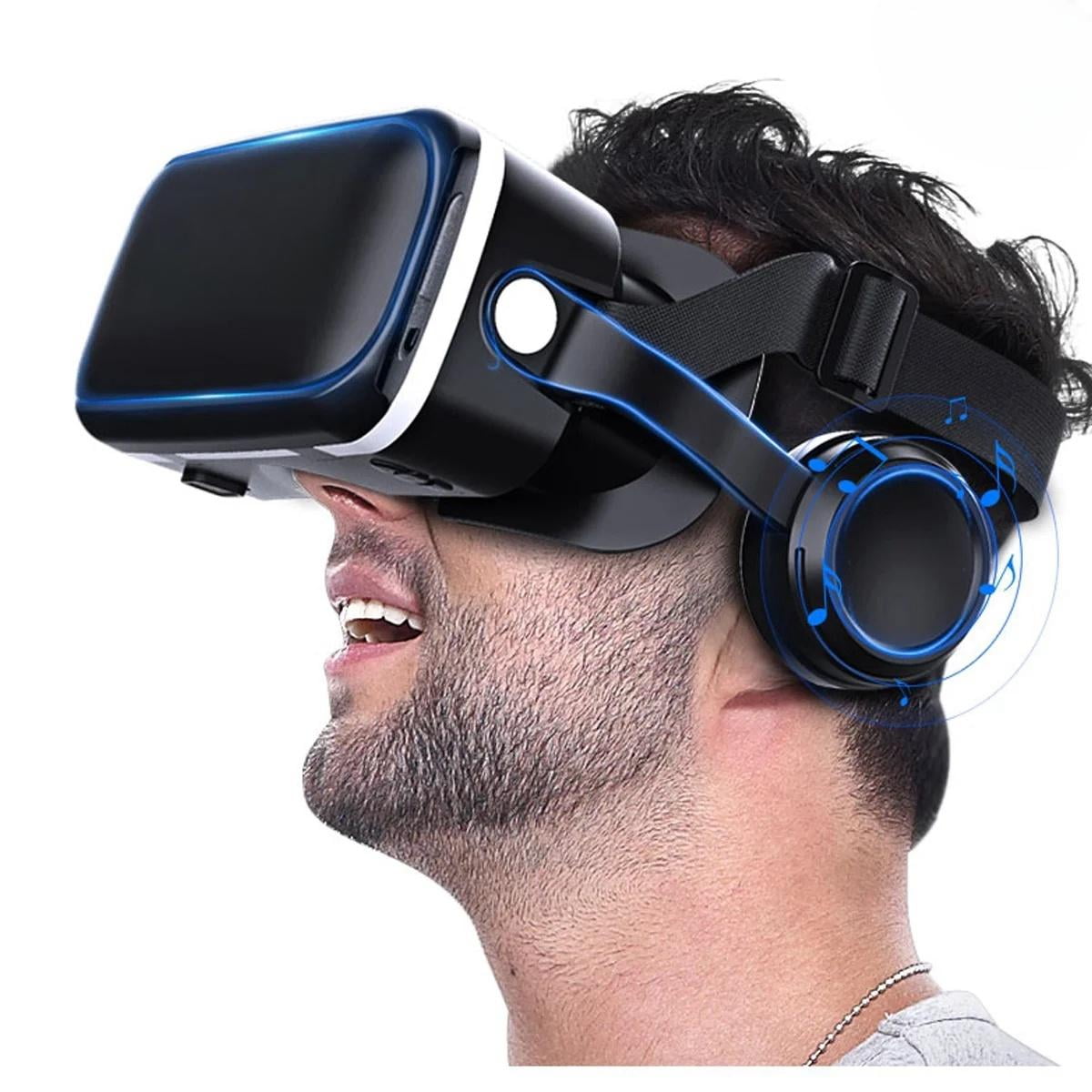 SIMIYA VR Headset with Remote Controller, 3D Virtual Reality Glasses for Gaming and Movies, Adjustable Focus Eye Care System (Black, 4.7-6.5 in) fsz5h