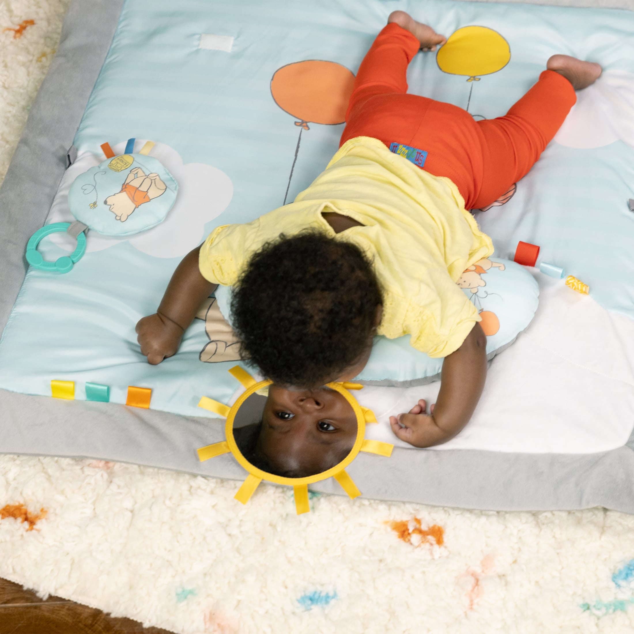 Bright Starts Disney Winnie the Pooh Once Upon a Tummy Time Activity Gym (Blue, 30 in x 30 in x 18.5 in) gbe0j