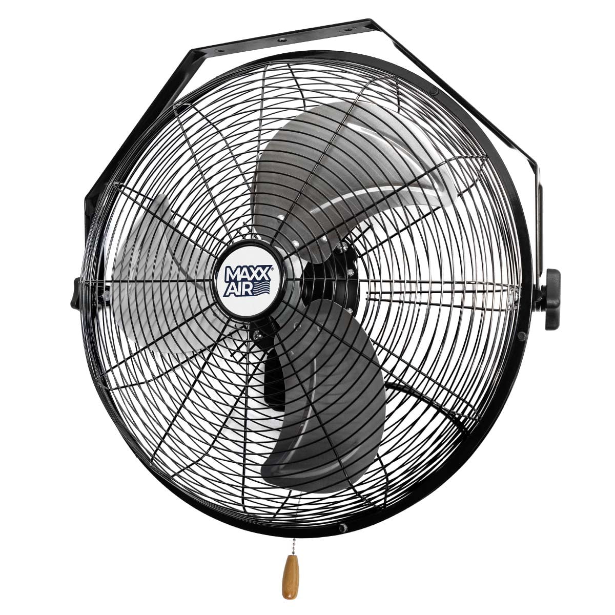 MaxxAir 18 in. High Velocity Wall Mount Fan with Hanging Bar (Black, 18 in) q8hak