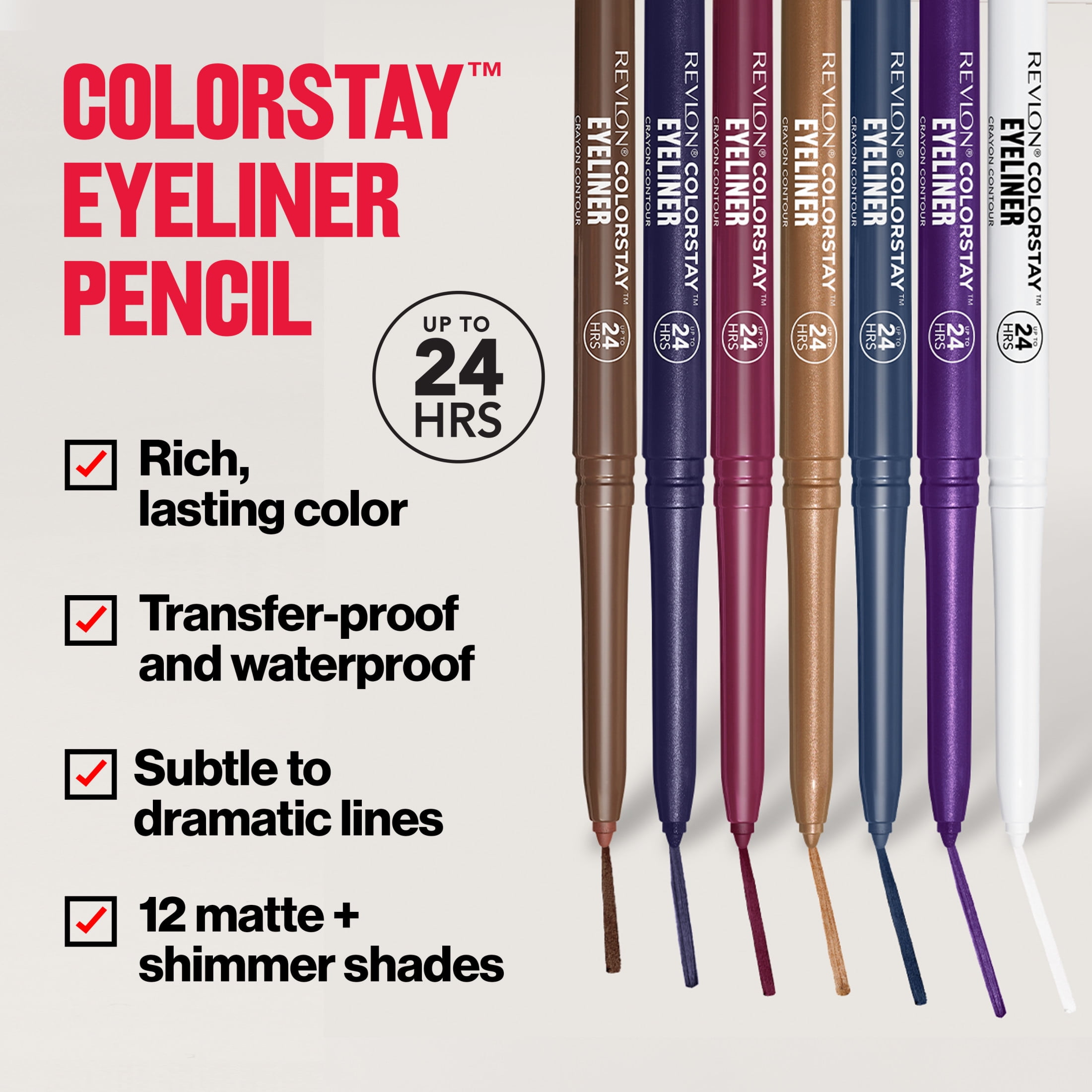 Revlon ColorStay Waterproof Eyeliner Pencil (Black, 2 Pack) ld182