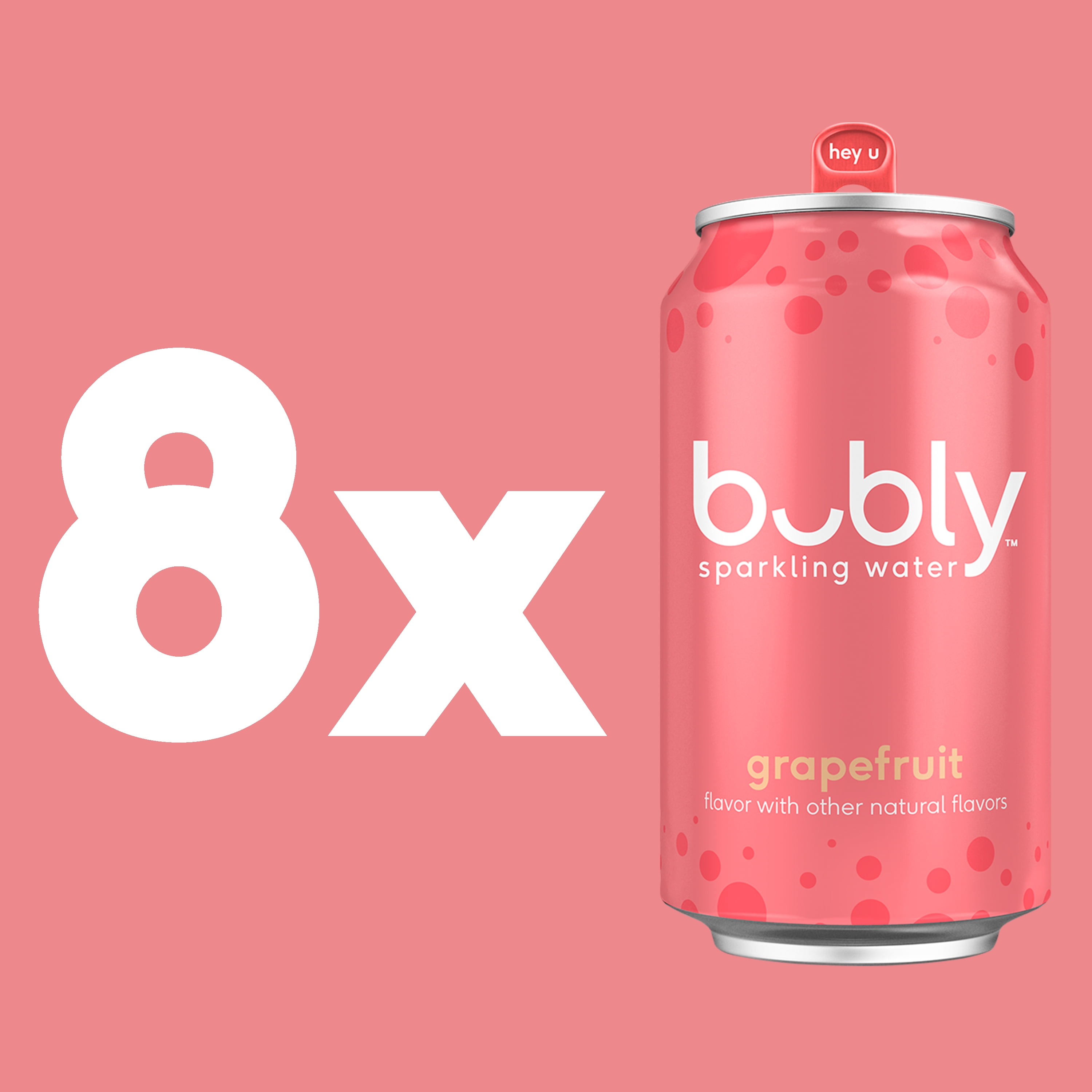bubly Sparkling Water, Grapefruit Flavor, Zero Sugar & Zero Calories (8 Pack, 12 fl oz) 4h5y5 - Image 2