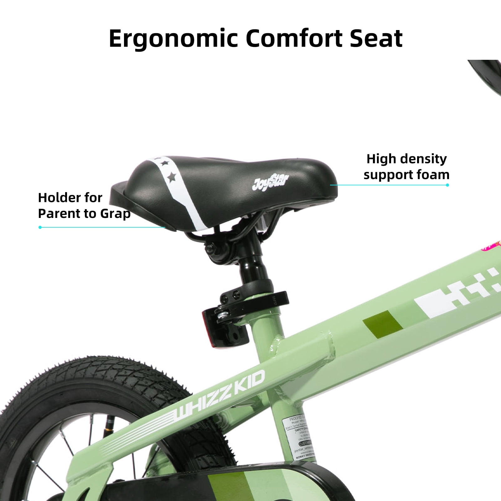 JOYSTAR 14 Inch Kids Bike with Training Wheels and Handbrake (Green, 14 in) slvrc