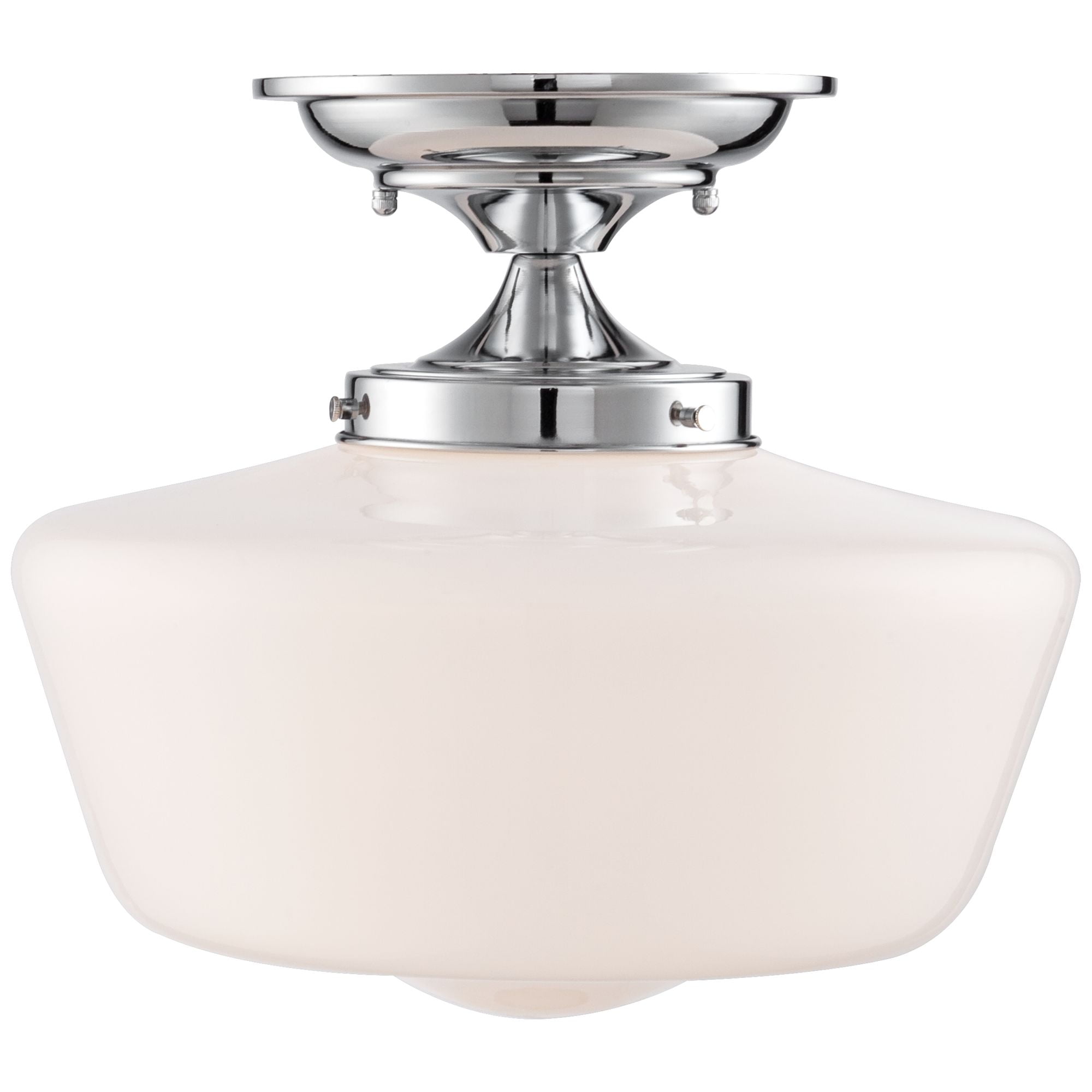 Regency Hill Schoolhouse Farmhouse Semi Flush Mount Ceiling Light (Chrome, 12 in, Set of 2) lpczo