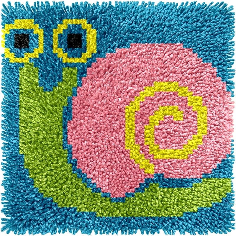 Generic Snail Latch Hook Kit DIY Cushion Making Set (Preprinted Pattern Canvas, 11.8 in x 11.8 in) r7r96