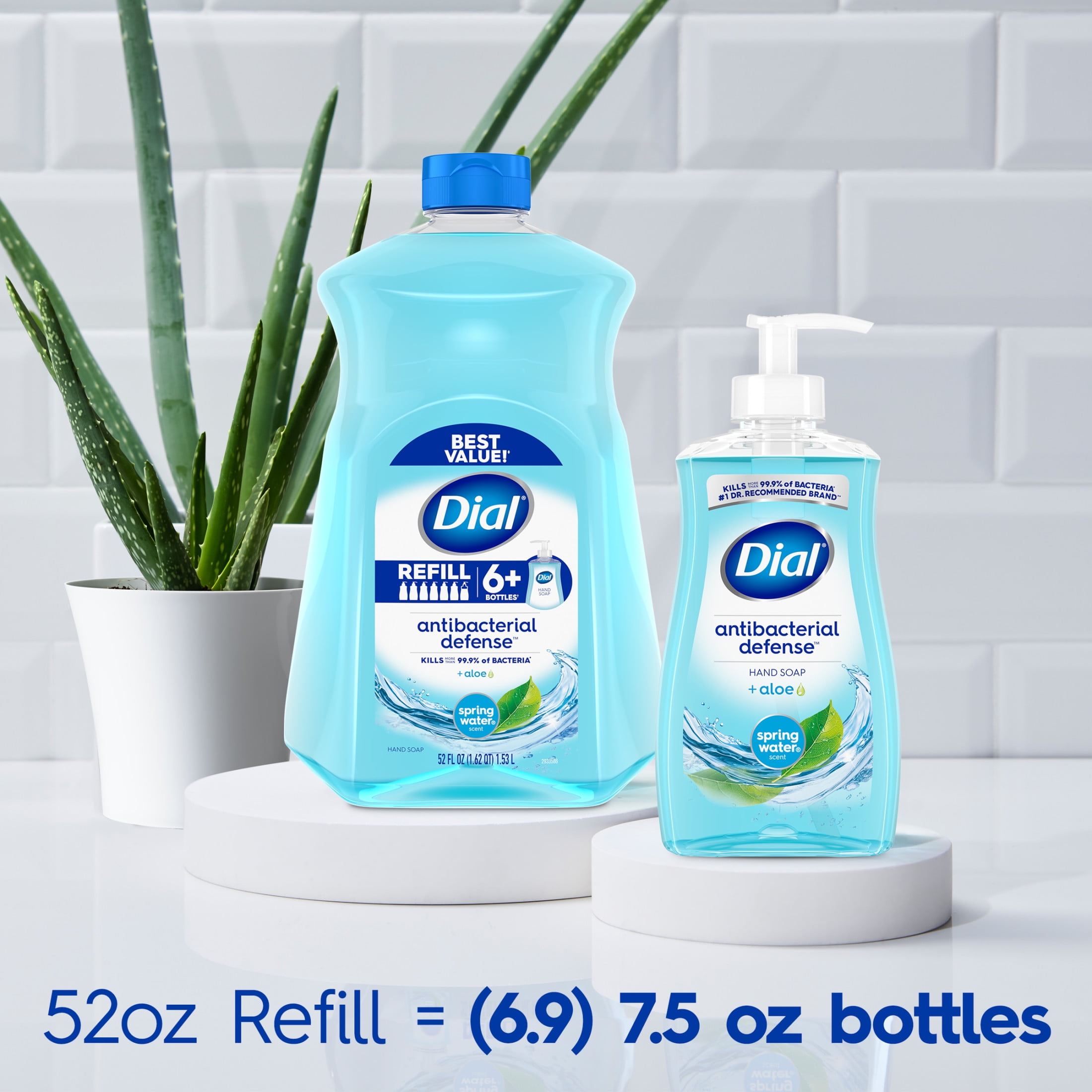 Dial Antibacterial Defense Liquid Hand Soap Refill, Spring Water Scent (52 fl oz) m82eq