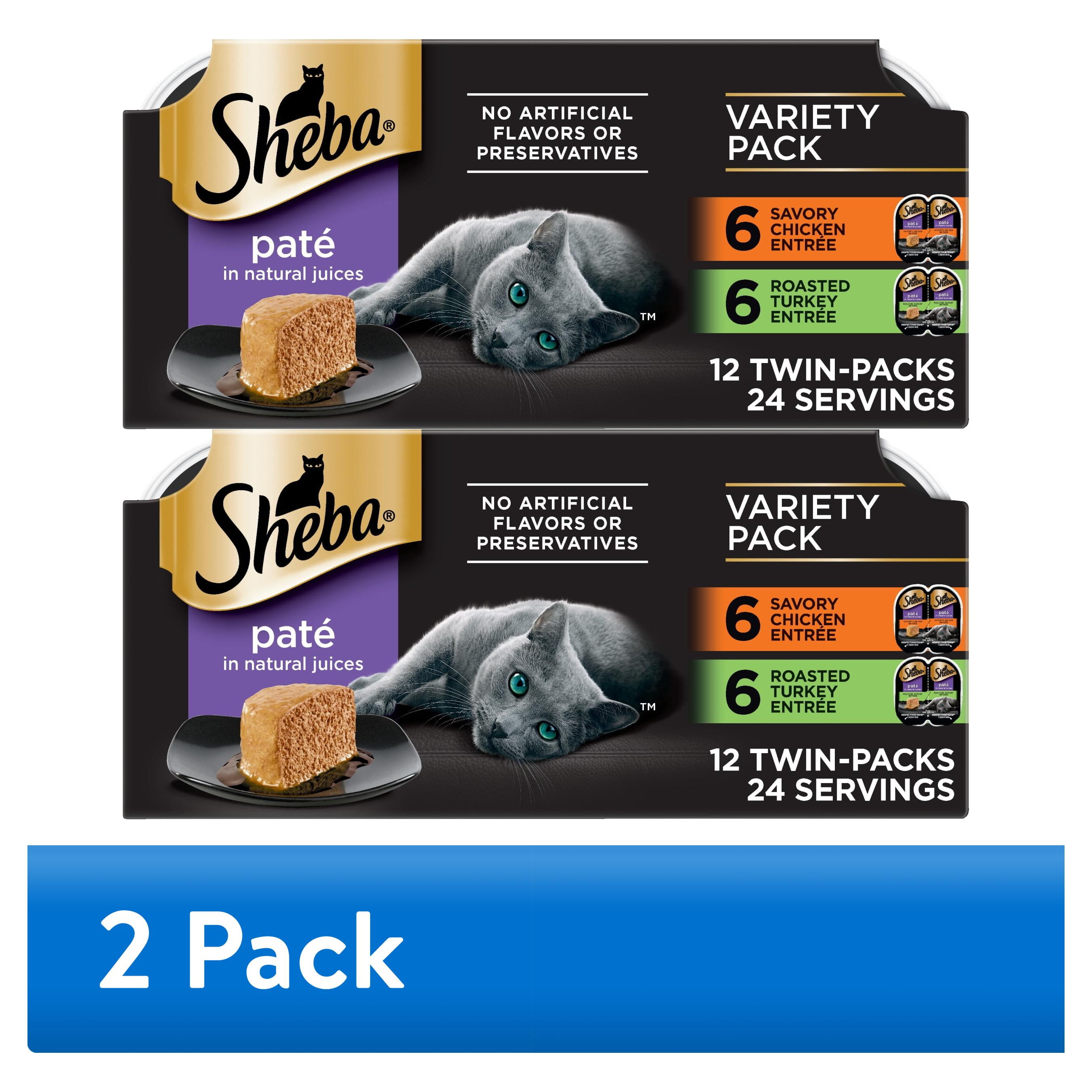 SHEBA Perfect Portions Variety Pack Wet Cat Food Pate (12 Count, 2.6 oz Trays) 7xj6w