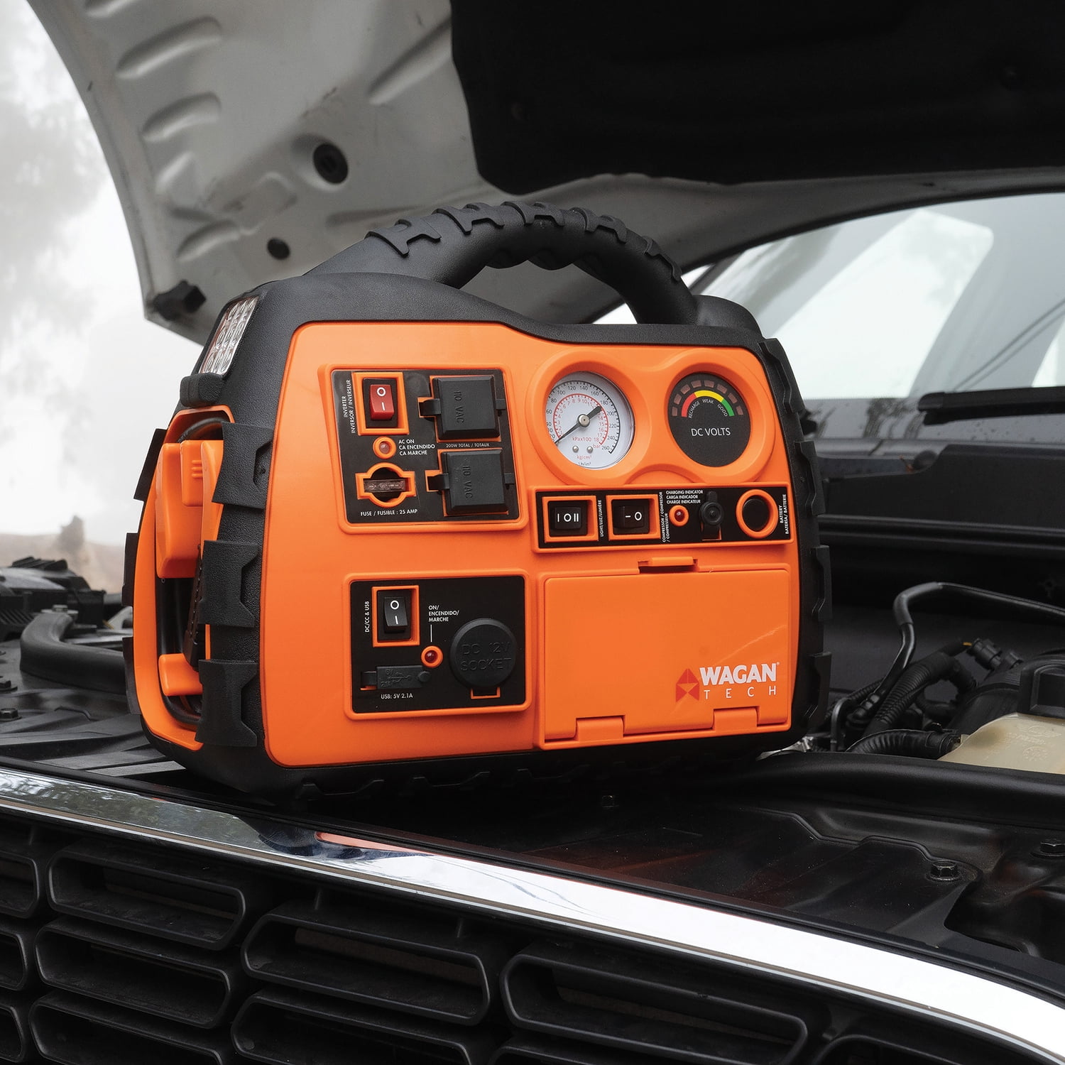 Wagan Tech Power Dome NX2 Portable Jump Starter and Air Compressor (Orange, 12V) 5gfy4