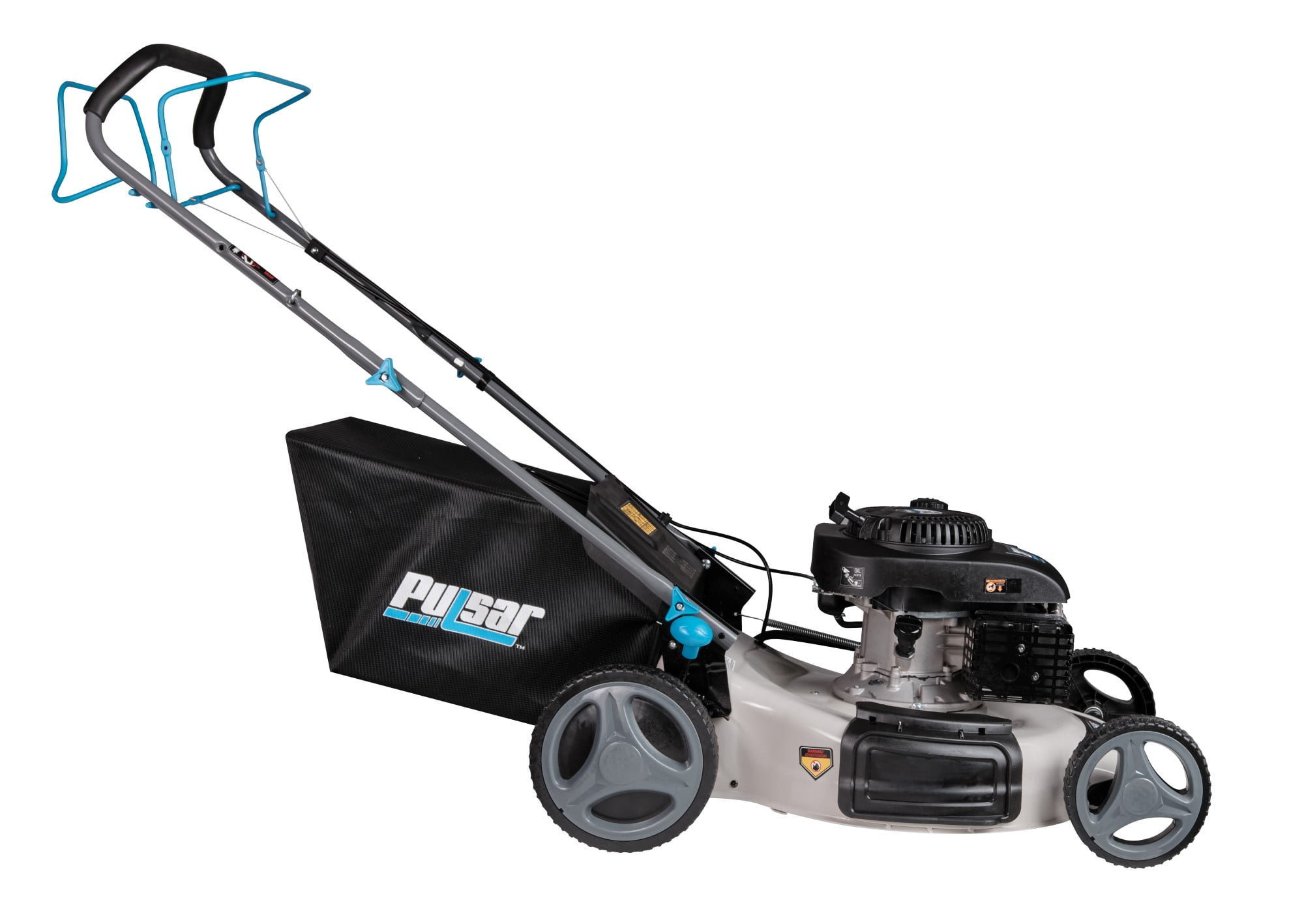 Pulsar Self-Propelled Gas Lawn Mower, 200cc 4-Stroke Engine, 3-in-1 Cutting System (White, 21 in) 8198v
