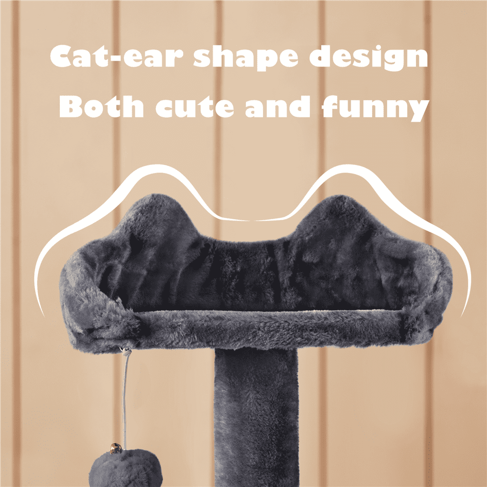 Yaheetech Multi-Level Cat Tree with Double Condos and Scratching Posts (Dark Gray, 53.9 in) ftvcx - Image 6