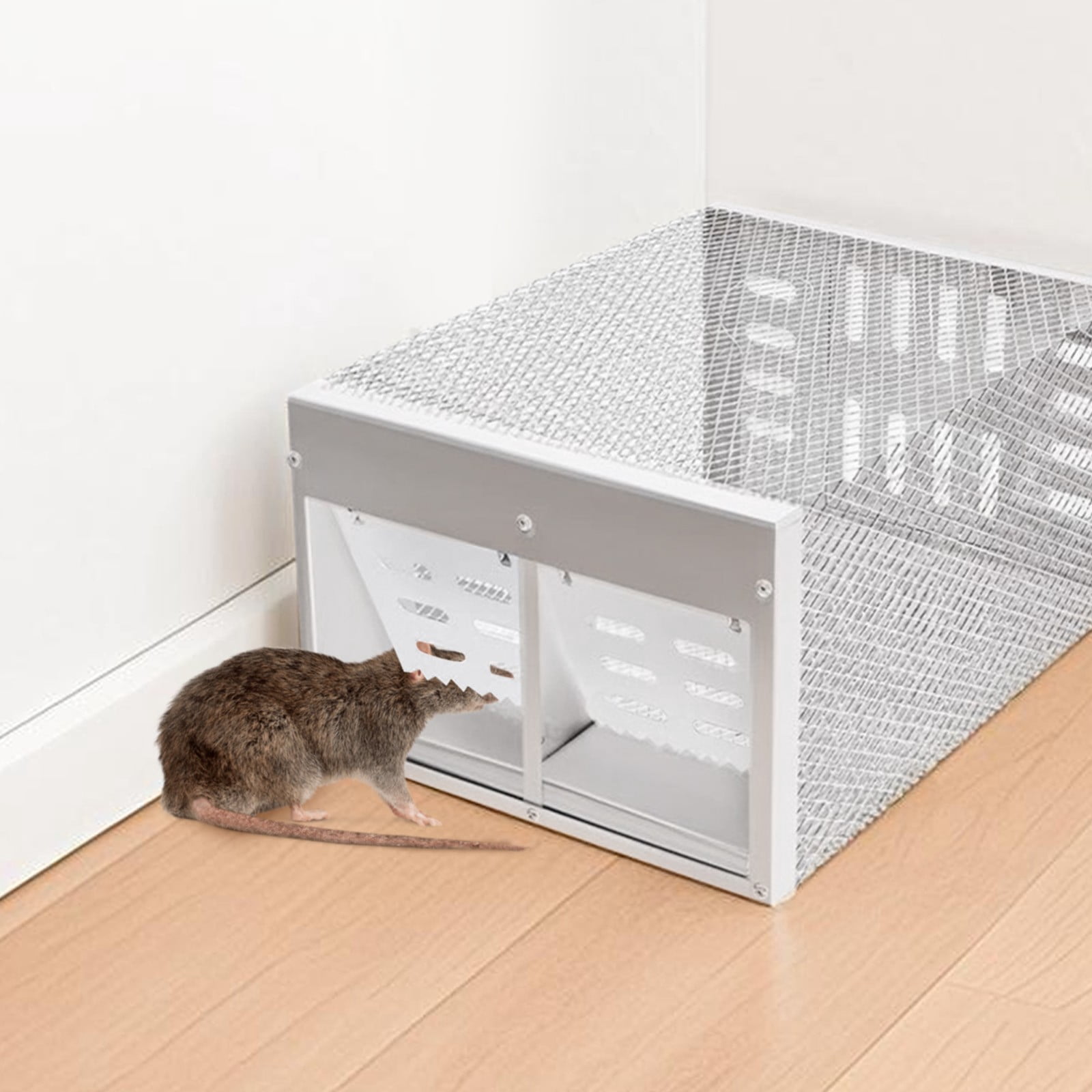 LINMOUA Humane Live Animal Trap Cage, Double Opening One-Way Door for Rodents, Chipmunks, and Small Mice (12 in x 9 in x 6 in) ddwip