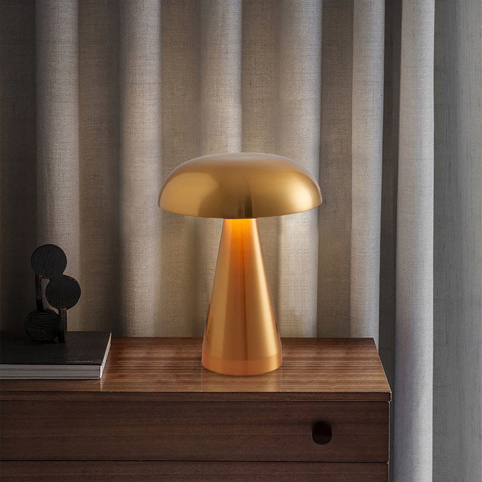 Lignoak LED Bar Table Lamp Cordless Rechargeable Night Light for Bedroom and Patio (Gold, 11 in) lirpq