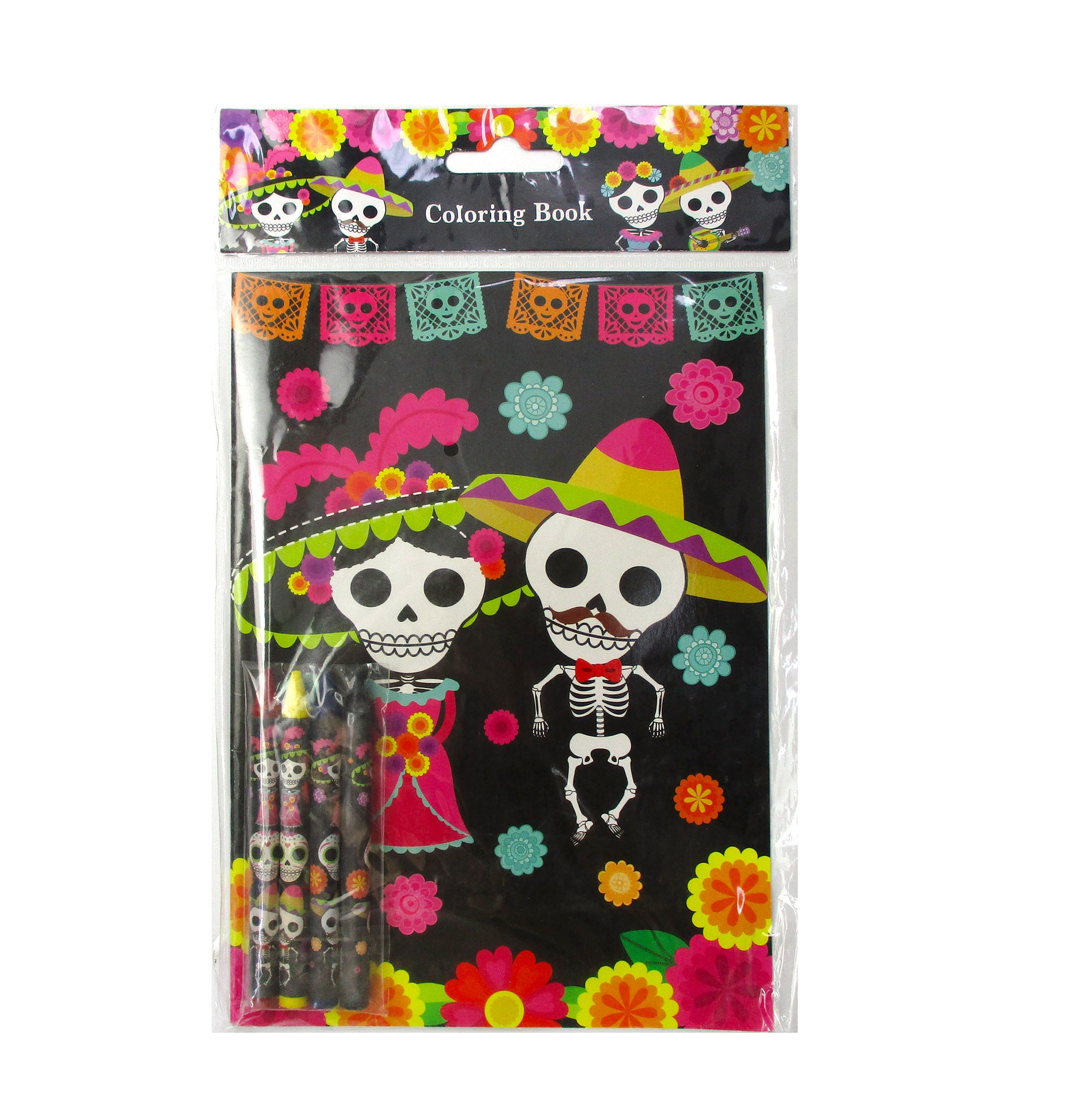 Tinymills Day of the Dead Coloring Book Party Favors Set (12 Pack, 9 in x 7 in) 6auj8