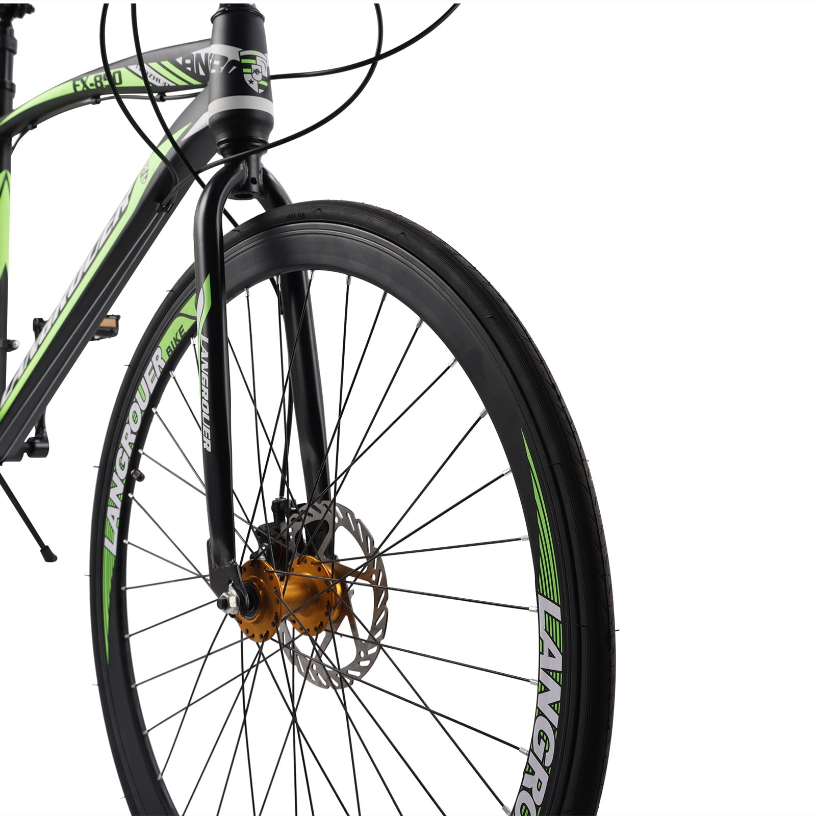 Mad Hornets 27-Speed Road Racing Bicycle, Lightweight Performance Bike (Black and Green, 26 in) h1aoh