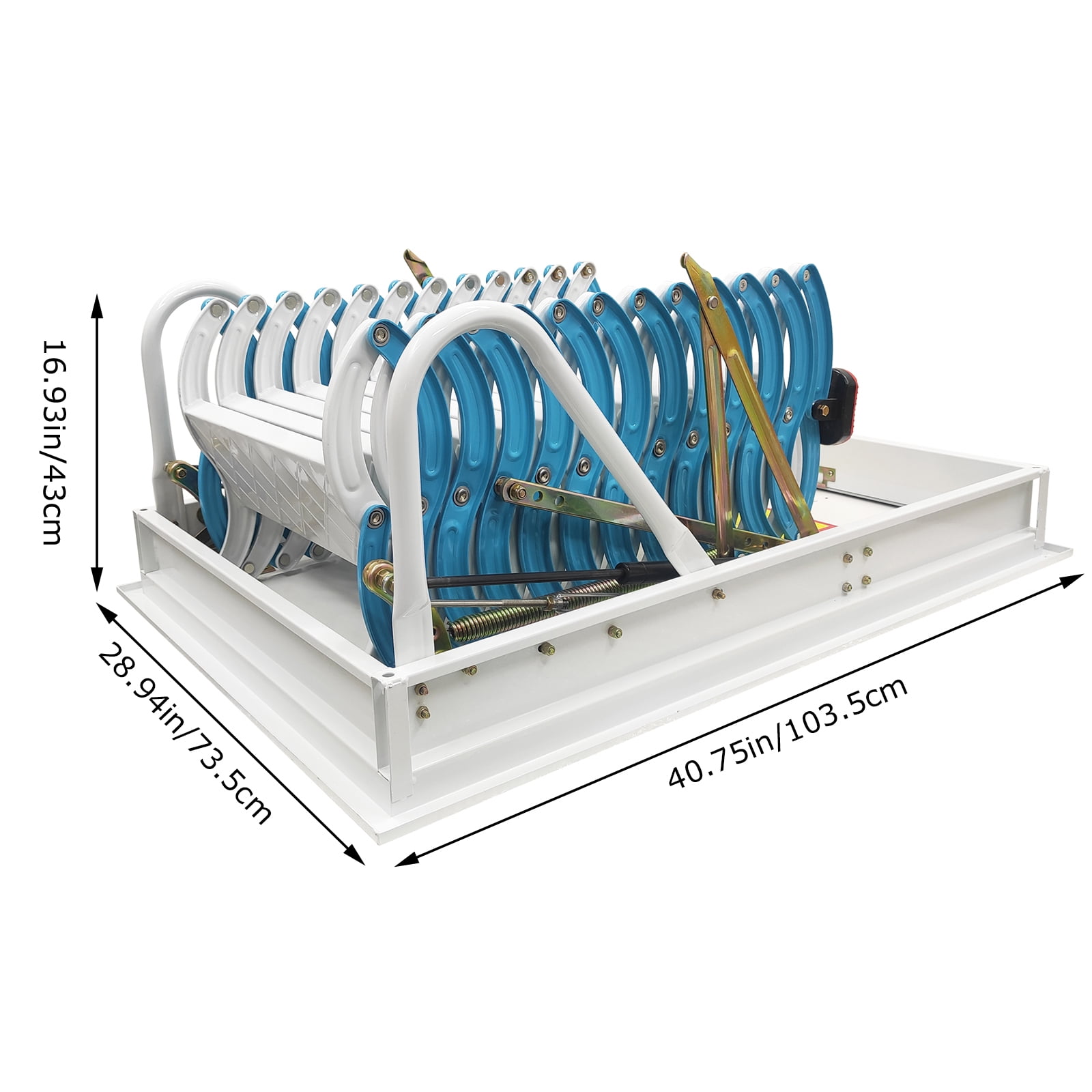 Banfluxion Attic Pull Down Ceiling Ladder, Heavy-Duty Folding Loft Stairs with 12 Steps (Blue, 9.84 ft) nb02c