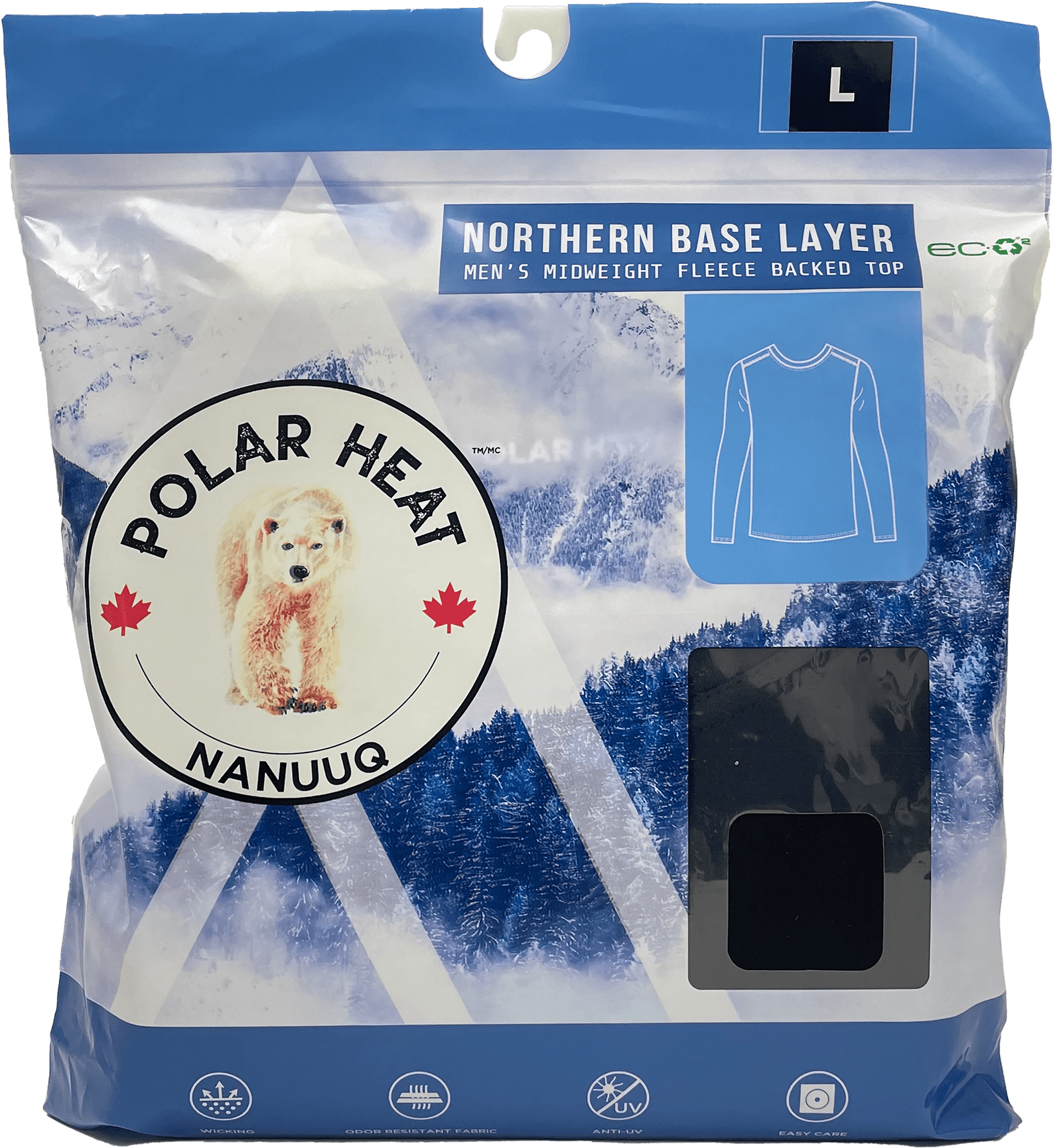 Polar Heat Nanuuq Mens Thermal Base Layer Top (Black, 3XL) 0krp7