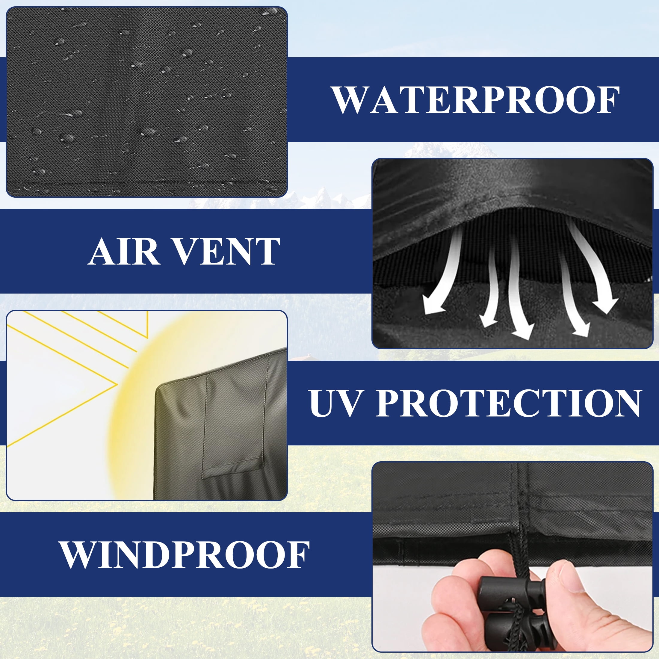 Remiawy Heavy Duty Outdoor Air Conditioner Cover, Waterproof Square AC Unit Protector for Winter (Black, 24 x 24 x 30 in) b3fel