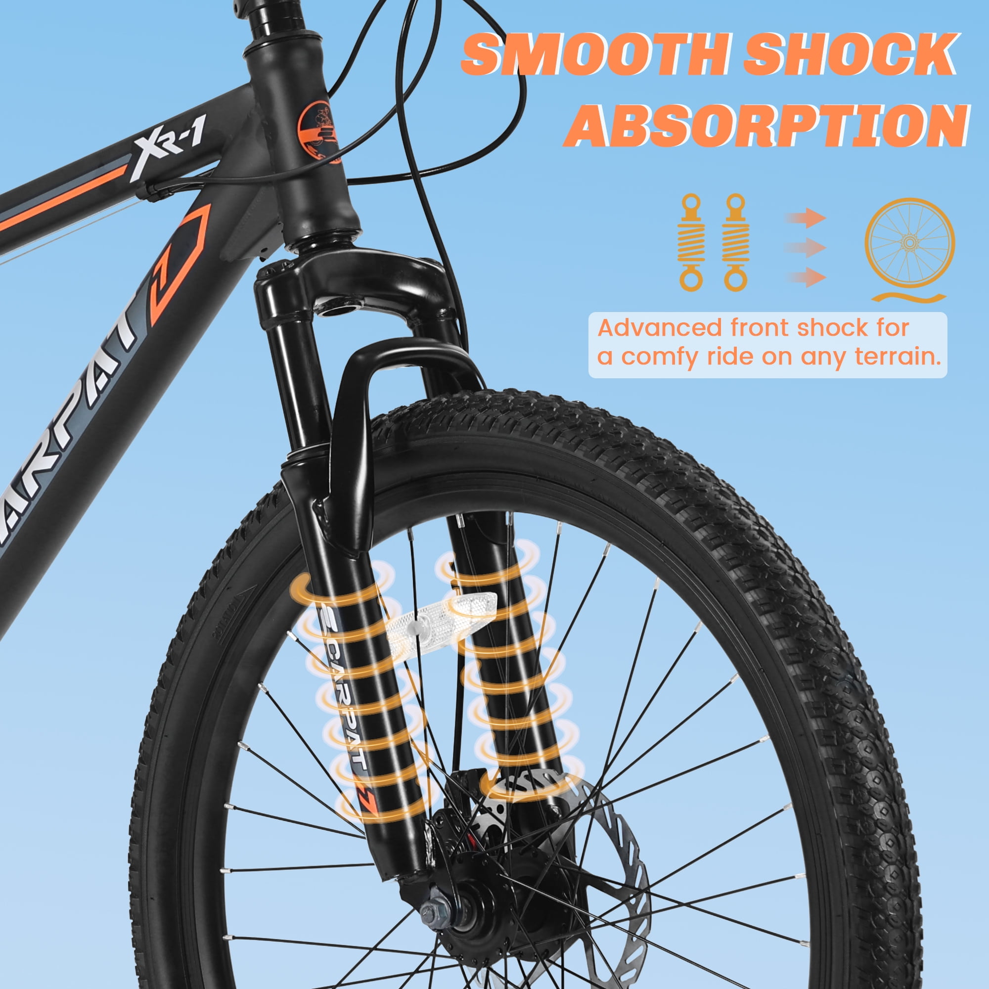 Direct Wicker 24 in Mountain Bike, Shimano 21-Speed Steel Frame MTB with Dual Disc Brakes (Black and Yellow, 24 in) 6e679