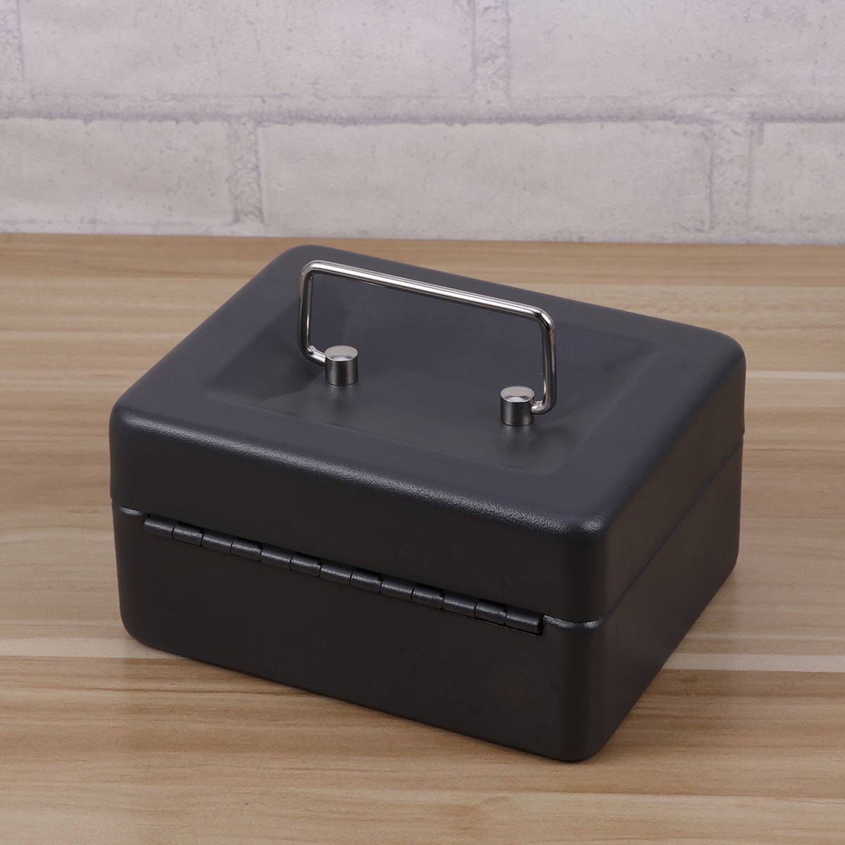 Raindrops Secure Cash Box with Combination Lock, Heavy-Duty Metal Money Organizer (Black, Small) rt0rj