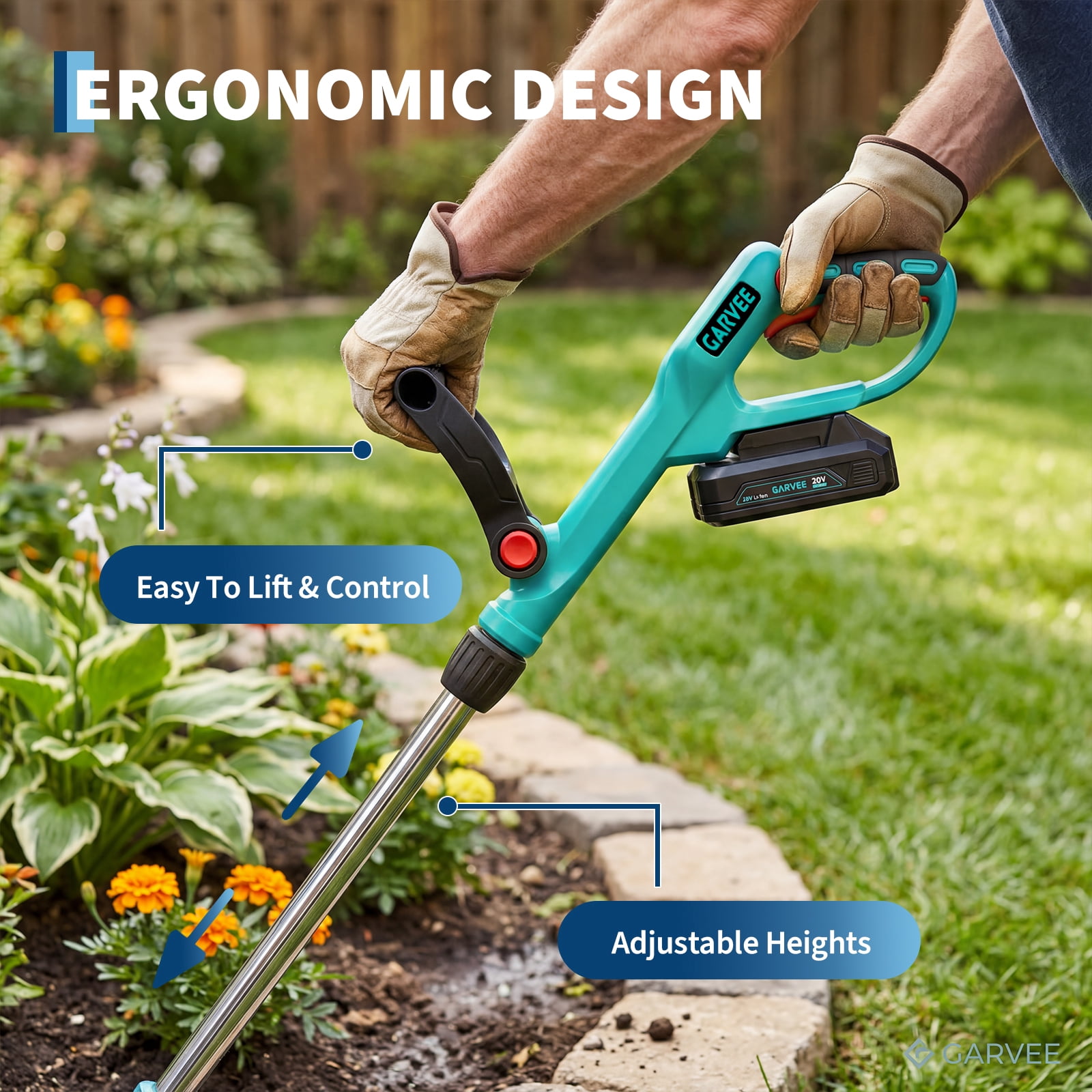 QinaQin 20V Cordless Electric Garden Tiller Cultivator, Heavy-Duty Rototiller with 2 Batteries & Charger (9 in Width, 6.6 in Depth) h4t7r