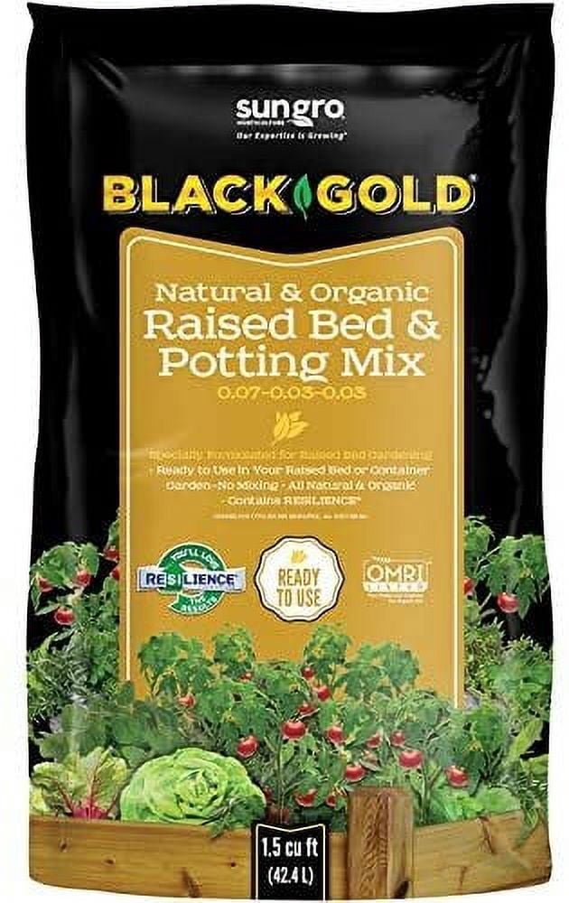Sun Gro Black Gold Natural & Organic Raised Bed & Potting Mix Soil (Black, 1.5 cu. ft) osw8t