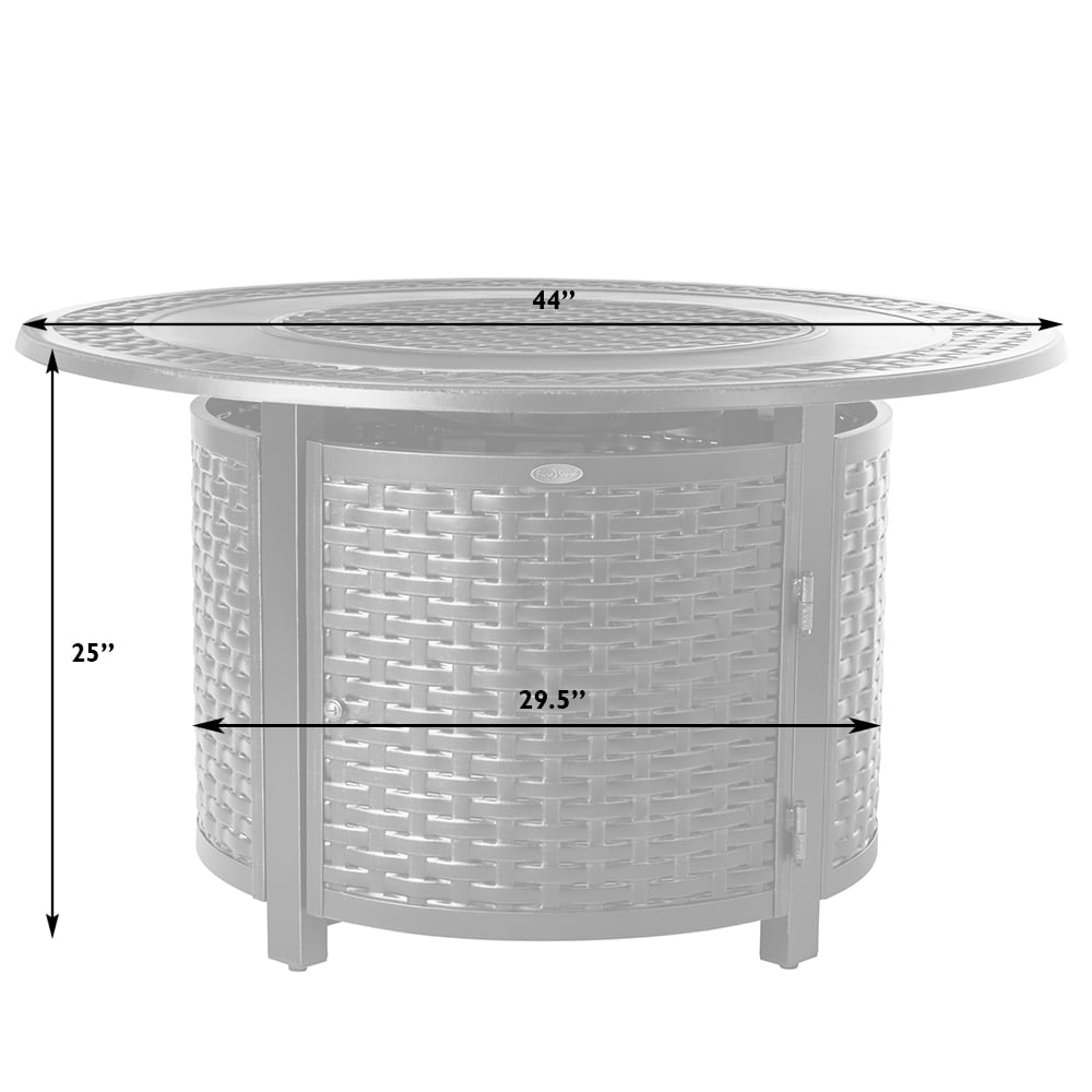 Fire Sense Aluminum Gas Fire Pit Table with Lid and Cover (Antique Bronze, 44 in) g9kz6