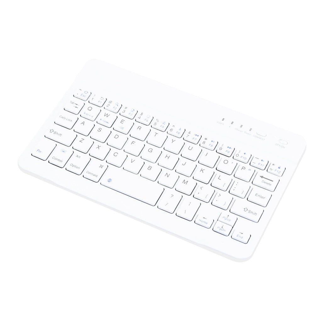 Pounoo Slim Wireless Bluetooth Keyboard for iMac iPad Android Laptop Tablet (White, 11 in) 3ord5