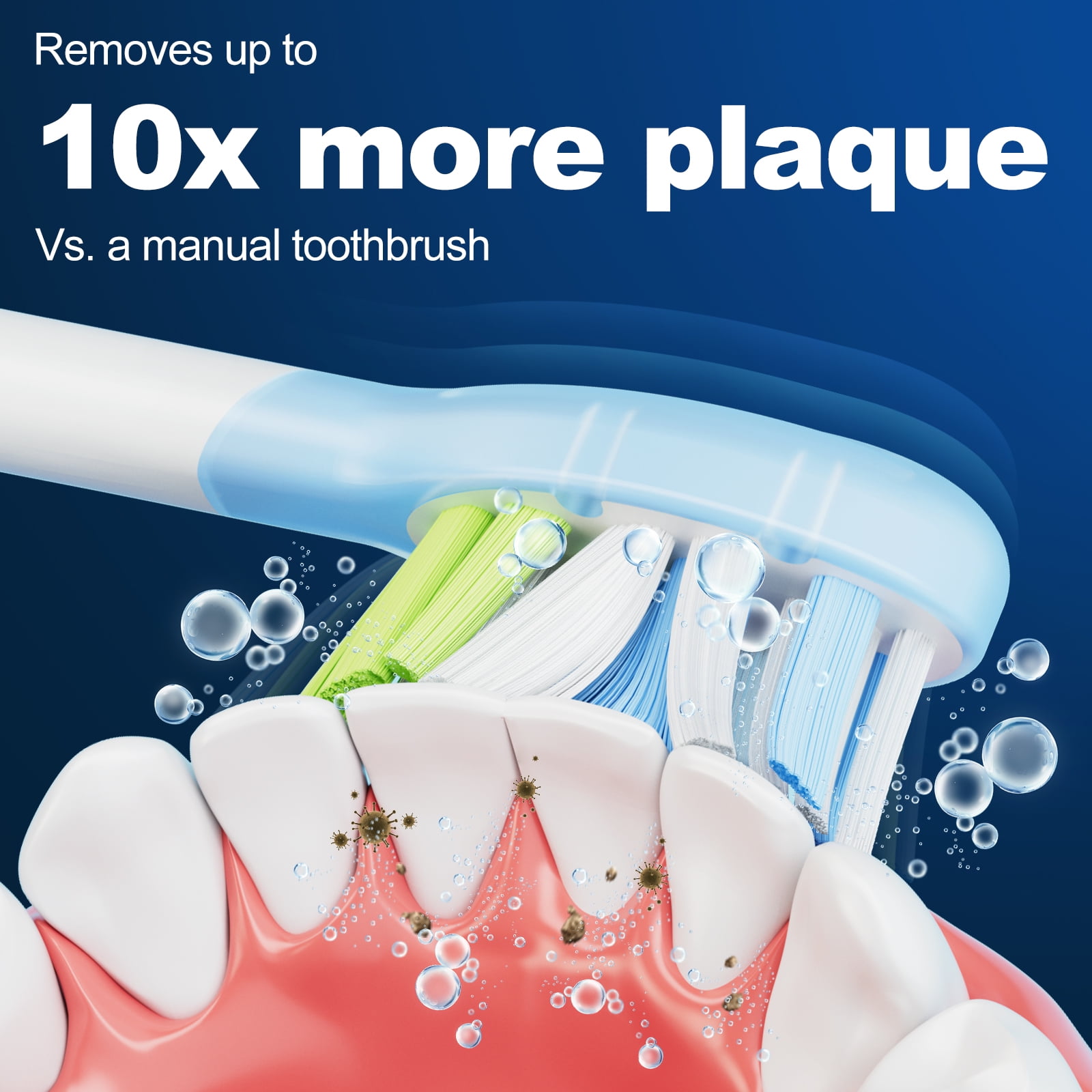DailyWhite Premium Plaque Control Replacement Toothbrush Heads for Philips Sonicare Electric Toothbrush (White, 8 Pack) leot7