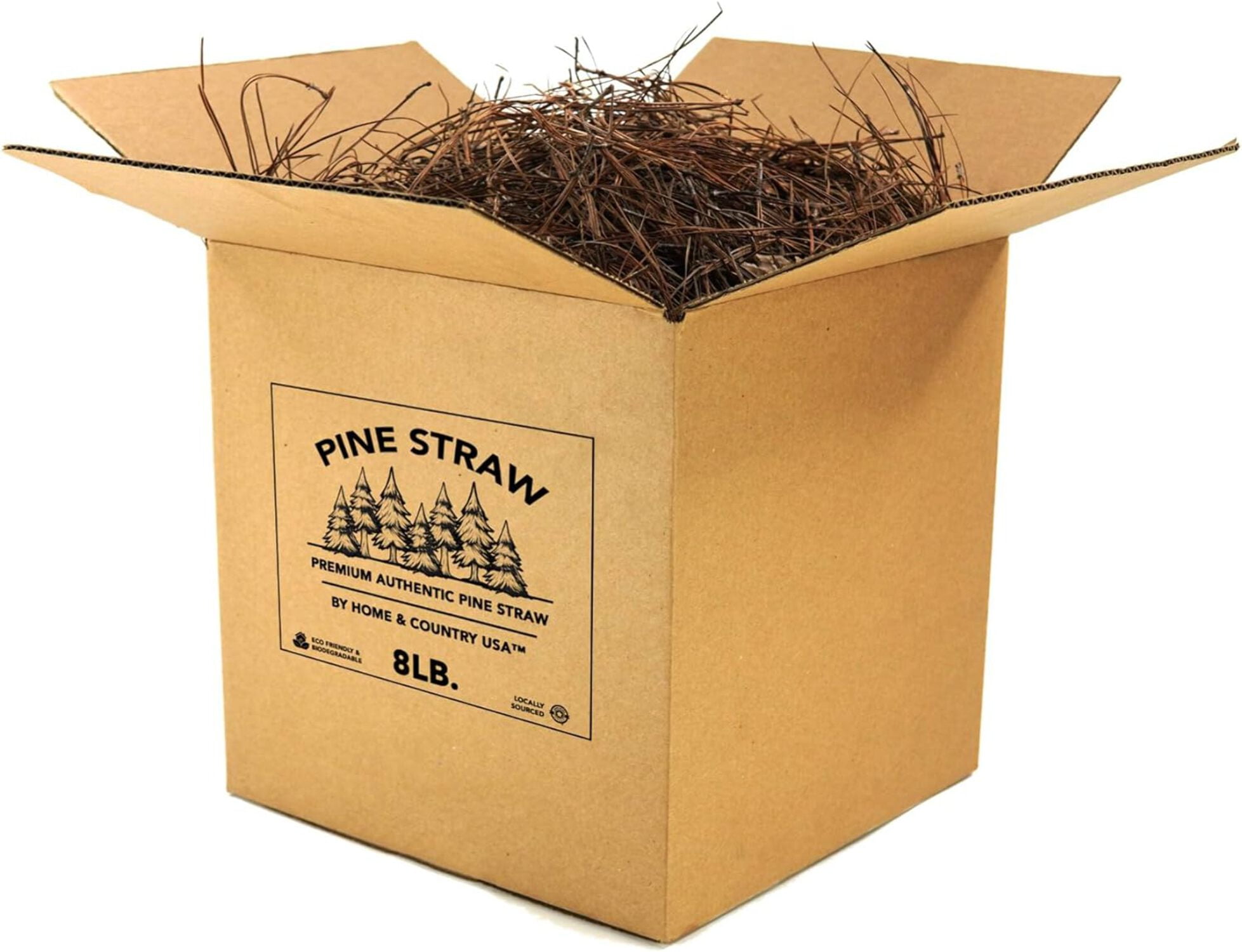 Premium Pine Straw Mulch Organic Garden Ground Cover for Weed Suppression and Moisture Retention (Brown, 8 lb) xp8uw