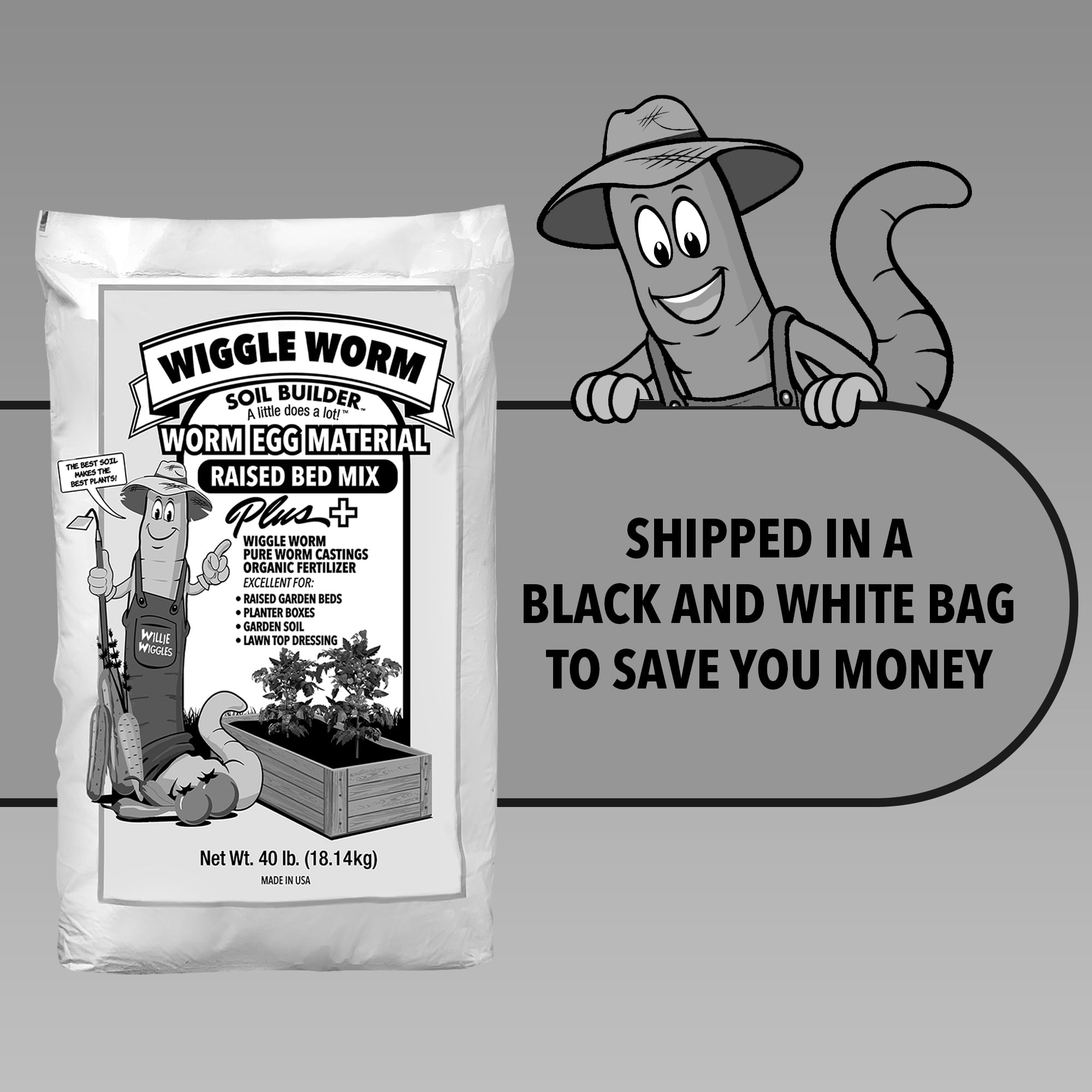 Wiggle Worm Raised Bed Mix Organic Soil and Fertilizer for Container Gardening (40 lb) 6rmr7