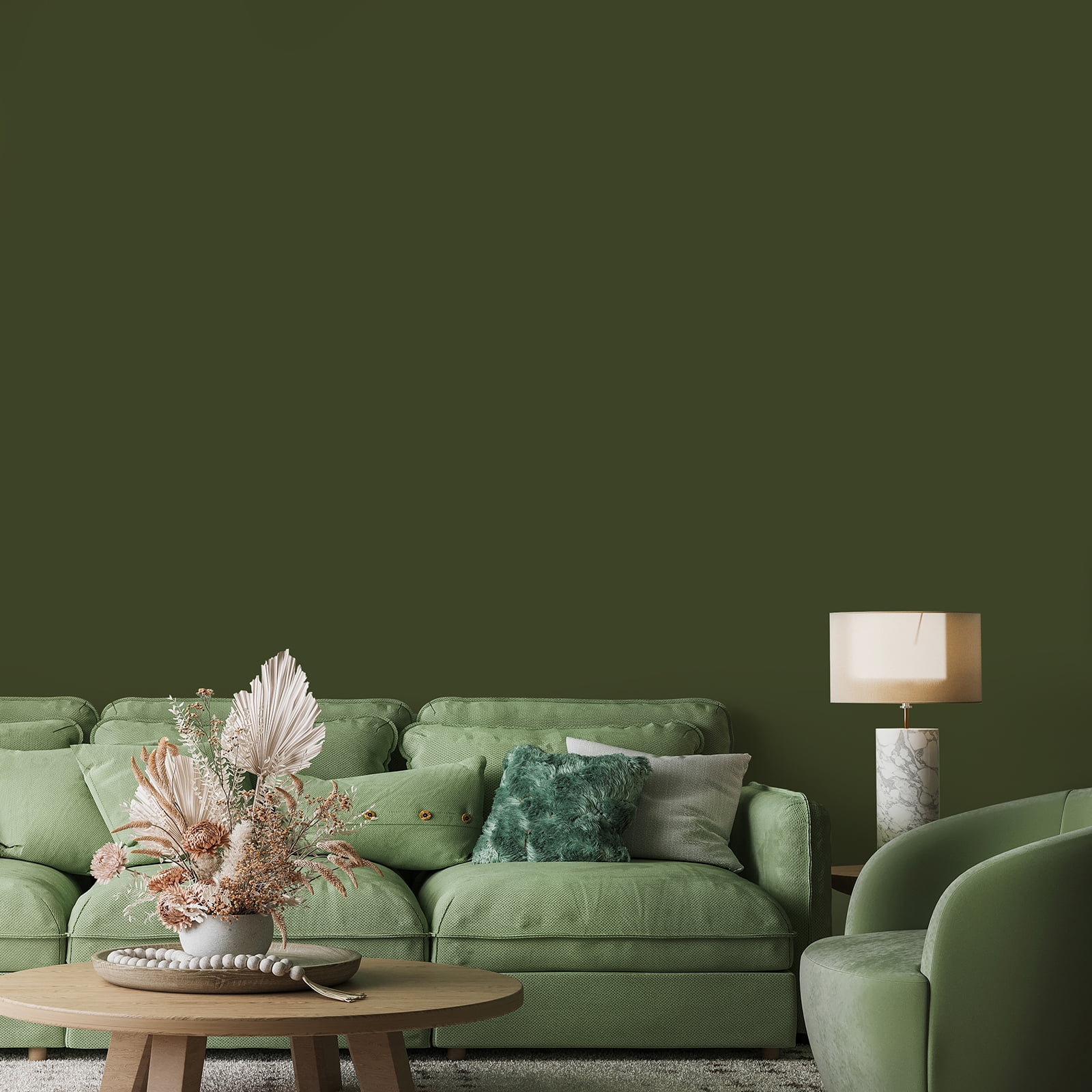 CHIHUT Peel and Stick Wallpaper Matte Olive Green Decorative Vinyl Contact Paper (Dark Green, 17.7 in x 100 in) exufn