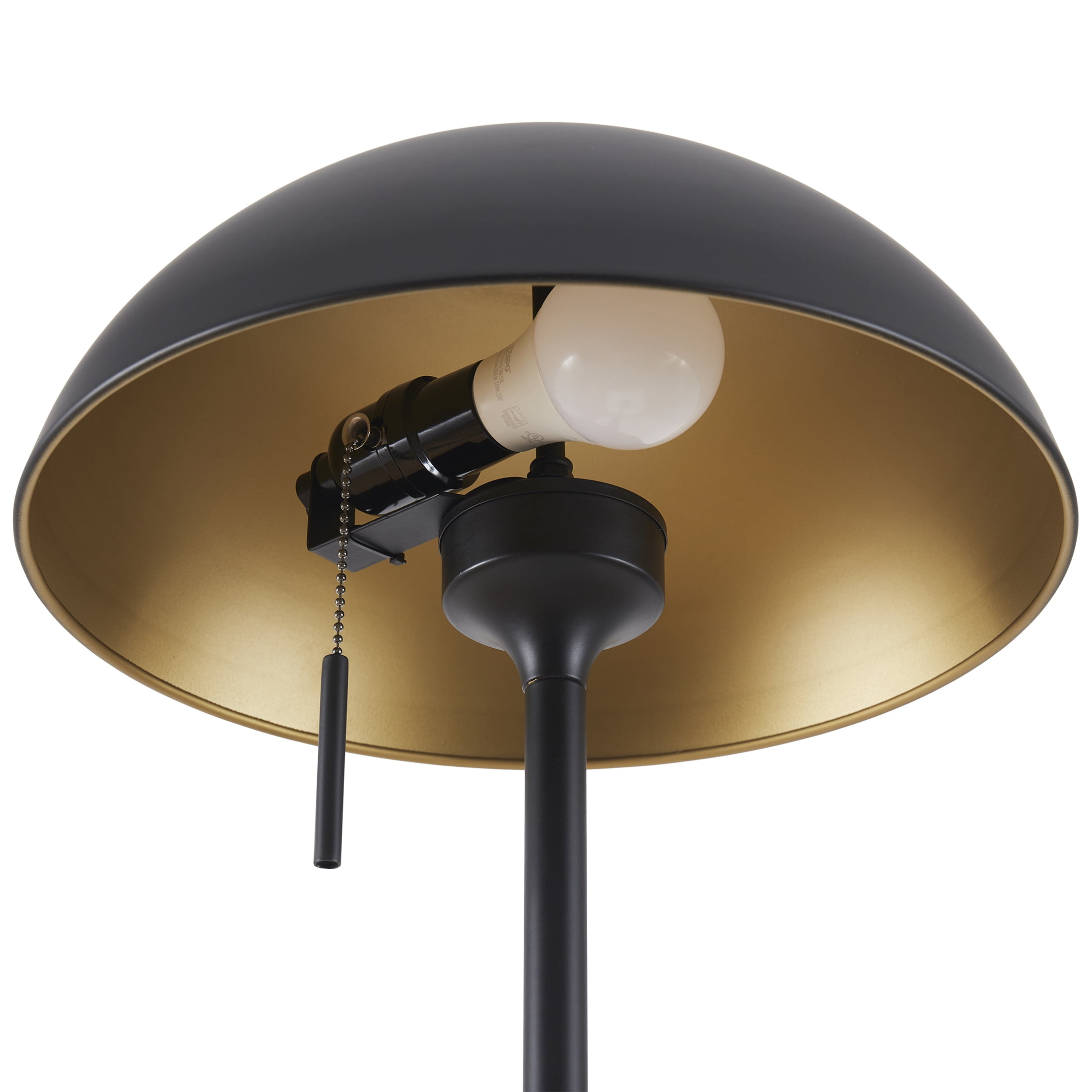 Better Homes & Gardens Modern Dome Floor Lamp, Minimalist Standing Light for Living Room (Black, 62 in) nrap9