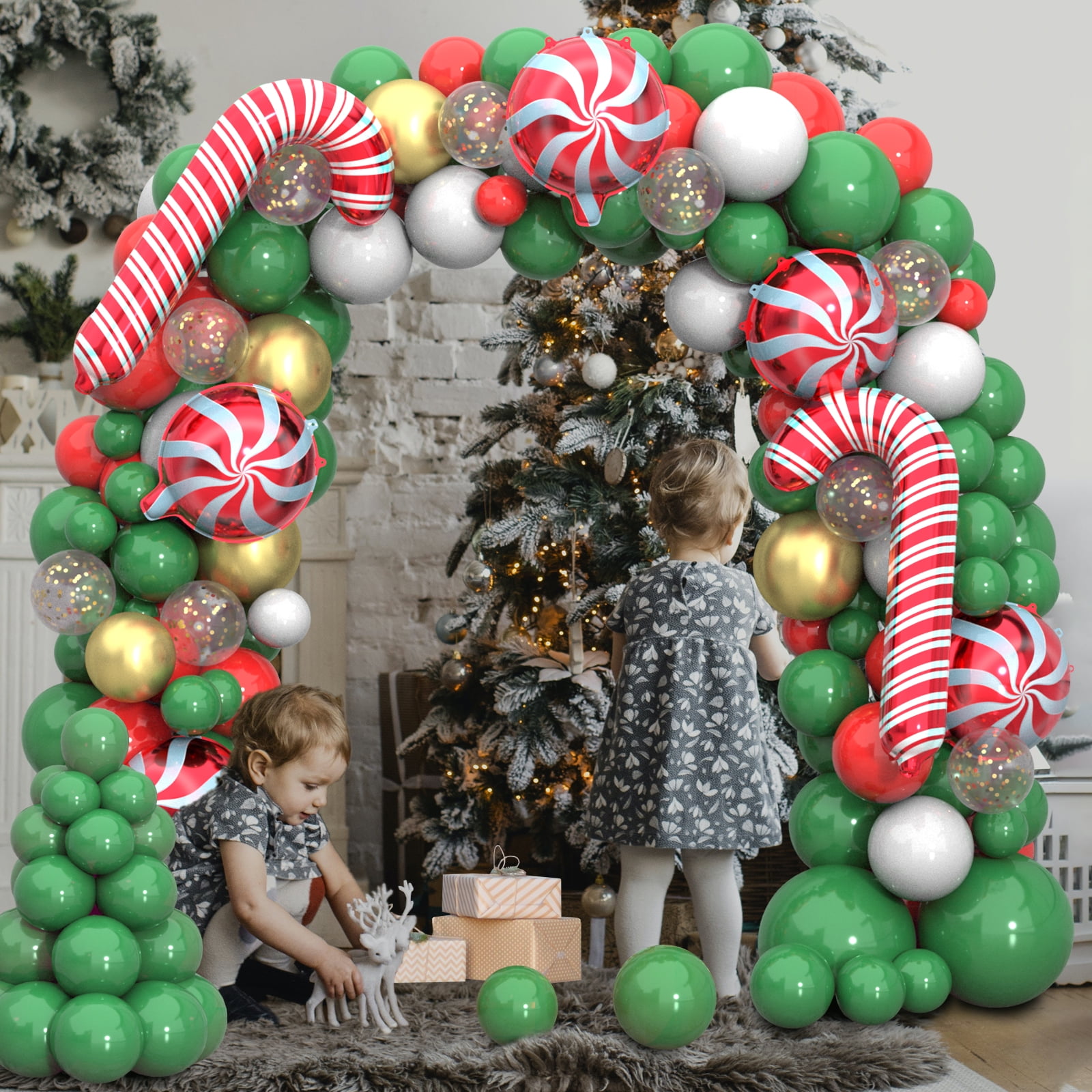 MELORDY Christmas Balloon Garland Arch Kit, Festive Holiday Party Decorations (152 Piece Set) jyghd