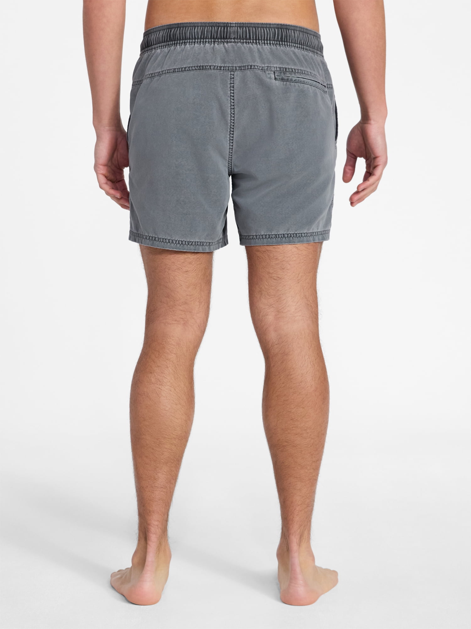 No Boundaries Men's Washed Swim Trunks Quick-Dry Board Shorts with Pockets (Black, S) mwp28