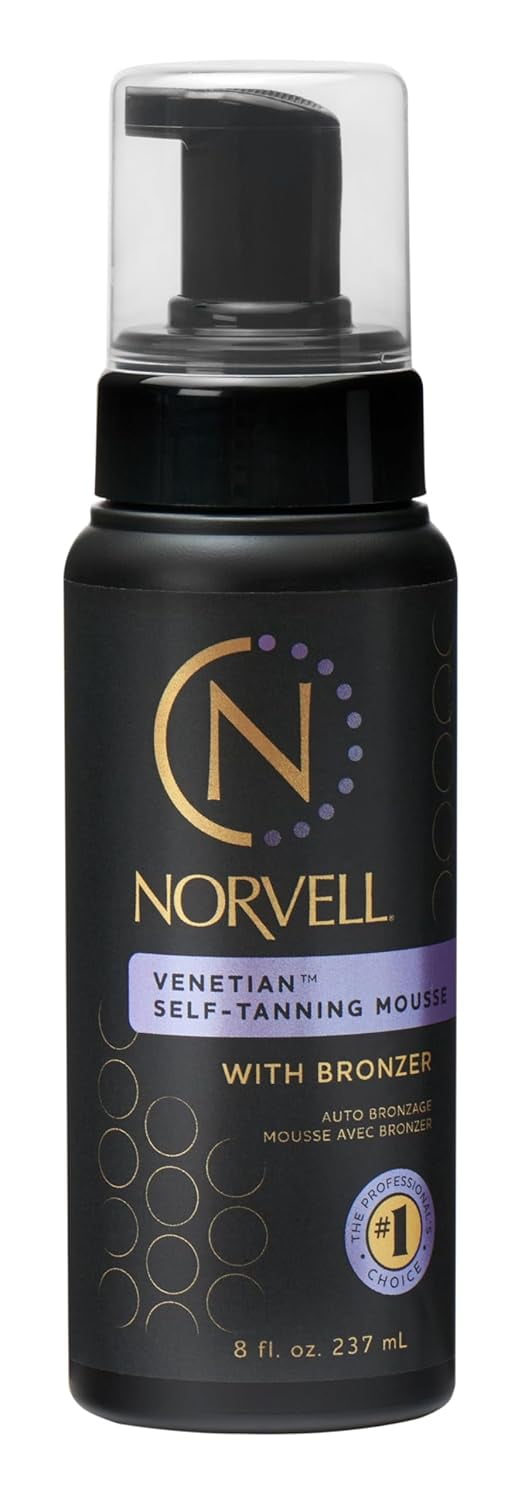 Norvell Venetian Self-Tanning Mousse with Bronzer (Dark, 8 fl oz) b23hw