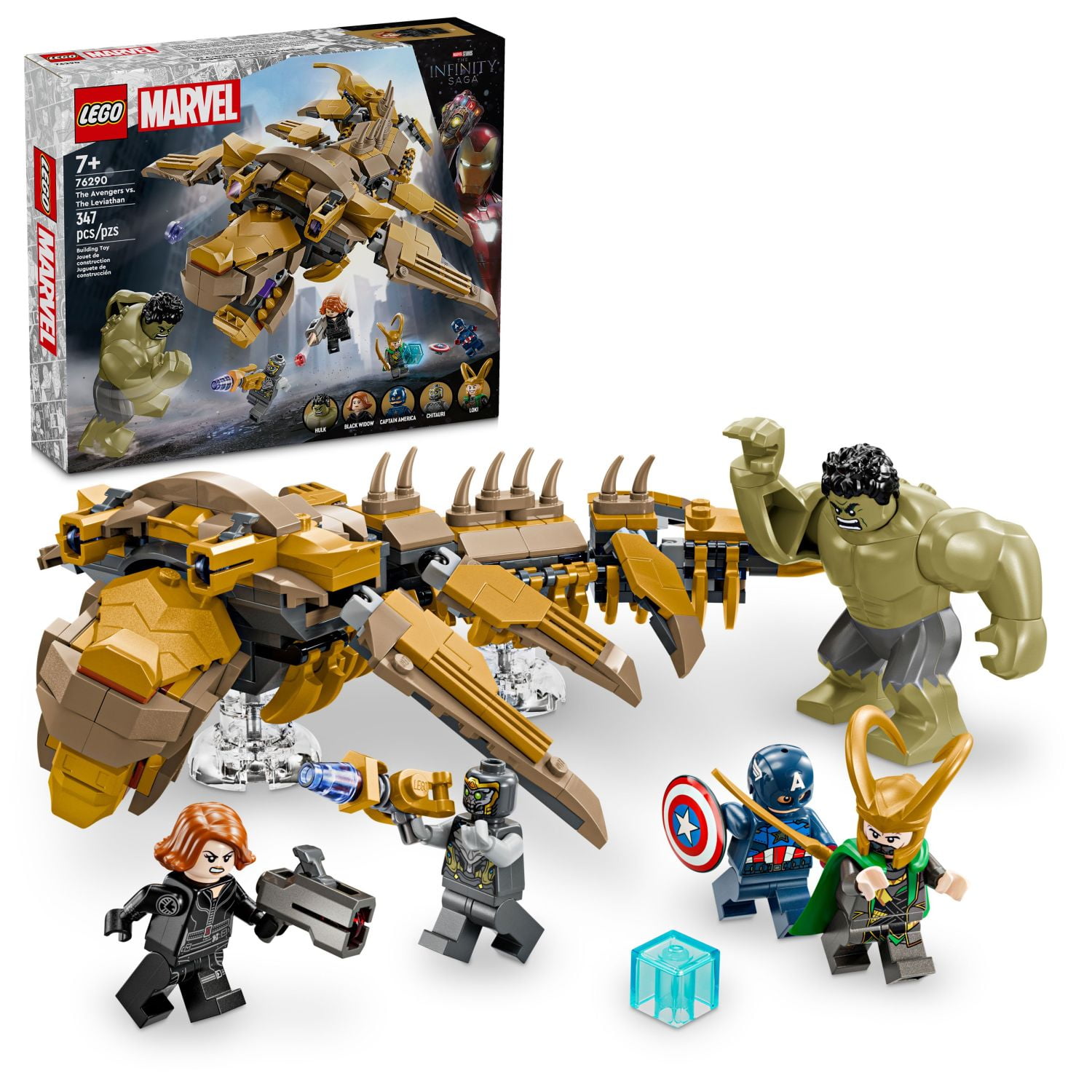 LEGO Marvel The Avengers vs. The Leviathan Building Set, Superhero Action Toy with 4 Minifigures and Hulk Figure (347 Pieces) u8mbs