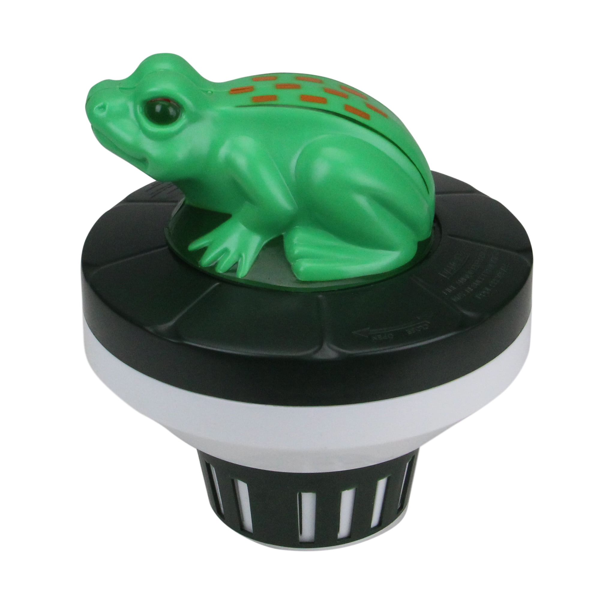 Swim Central Frog Floating Swimming Pool Chlorine Dispenser (Green/Black, 7.5 in) hleuw